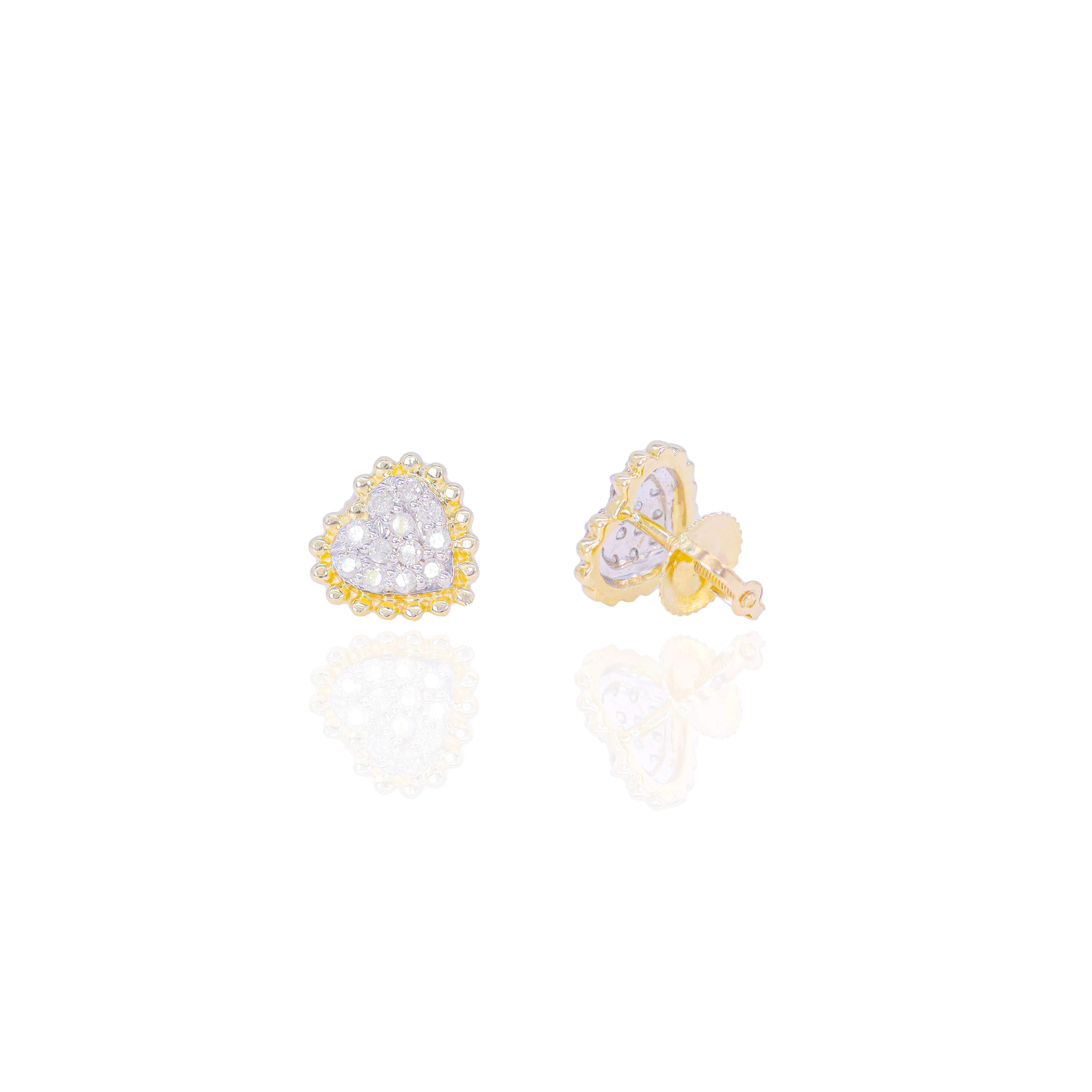 Gold Layered Diamond Heart Earrings