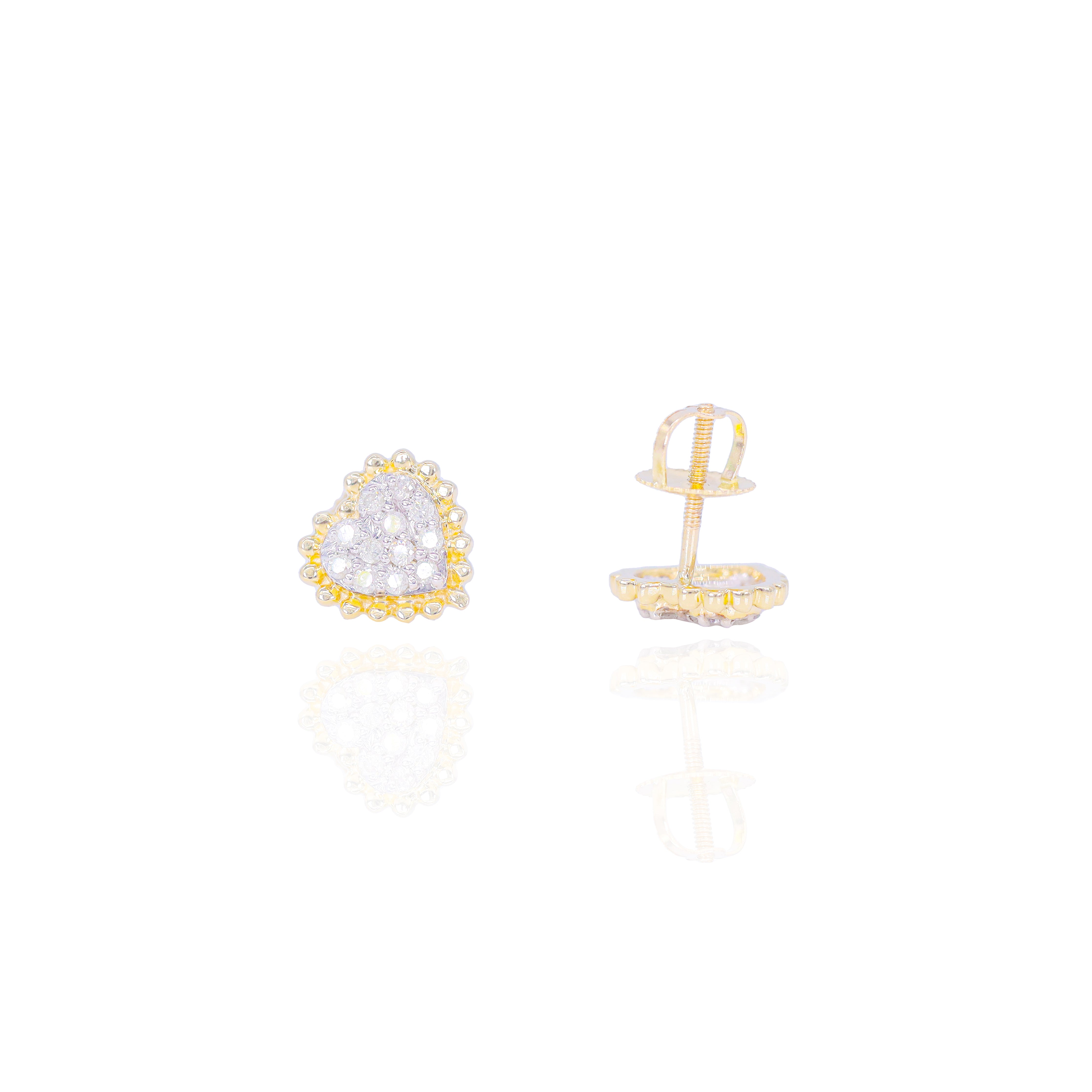 Gold Layered Diamond Heart Earrings