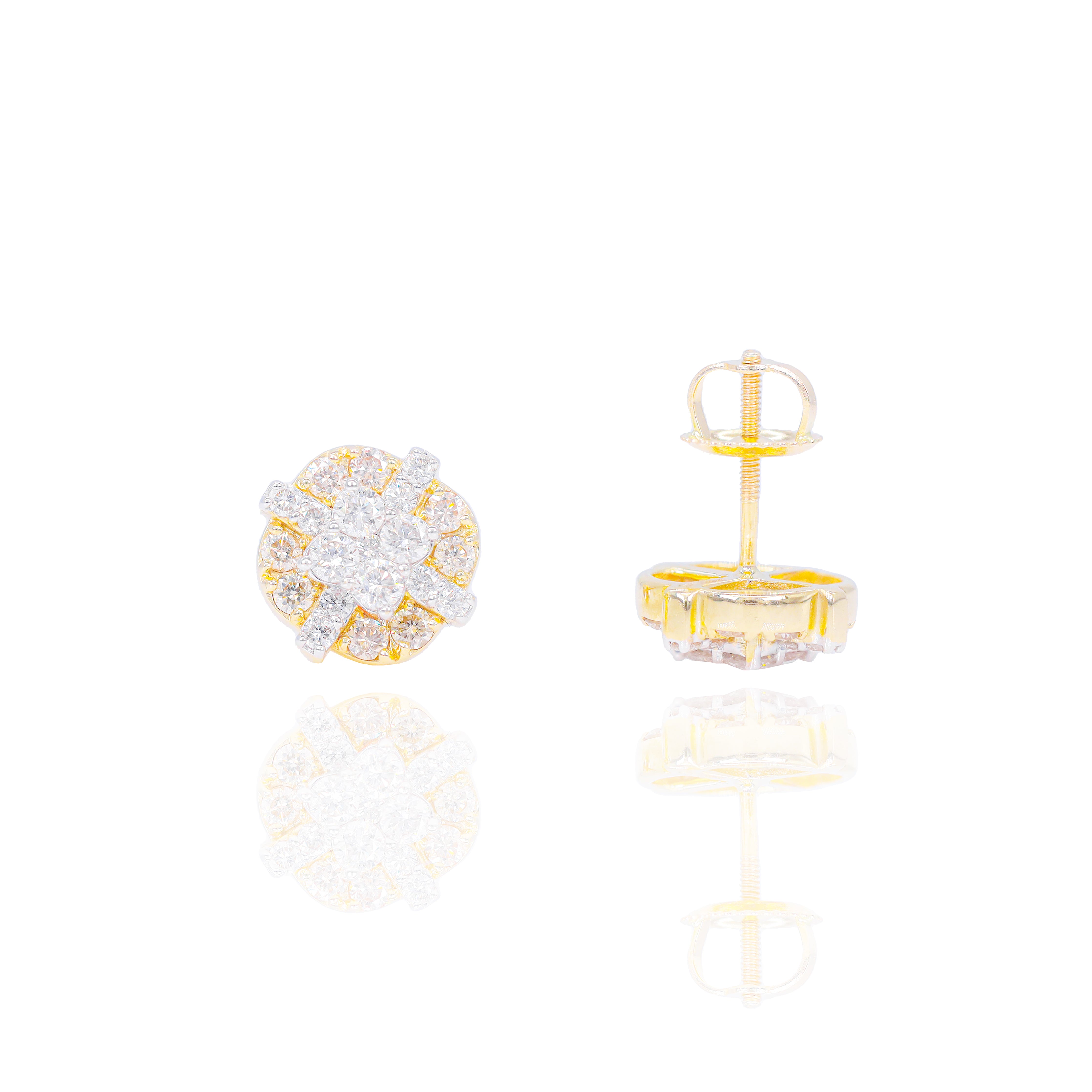 Sectioned Diamond Earrings