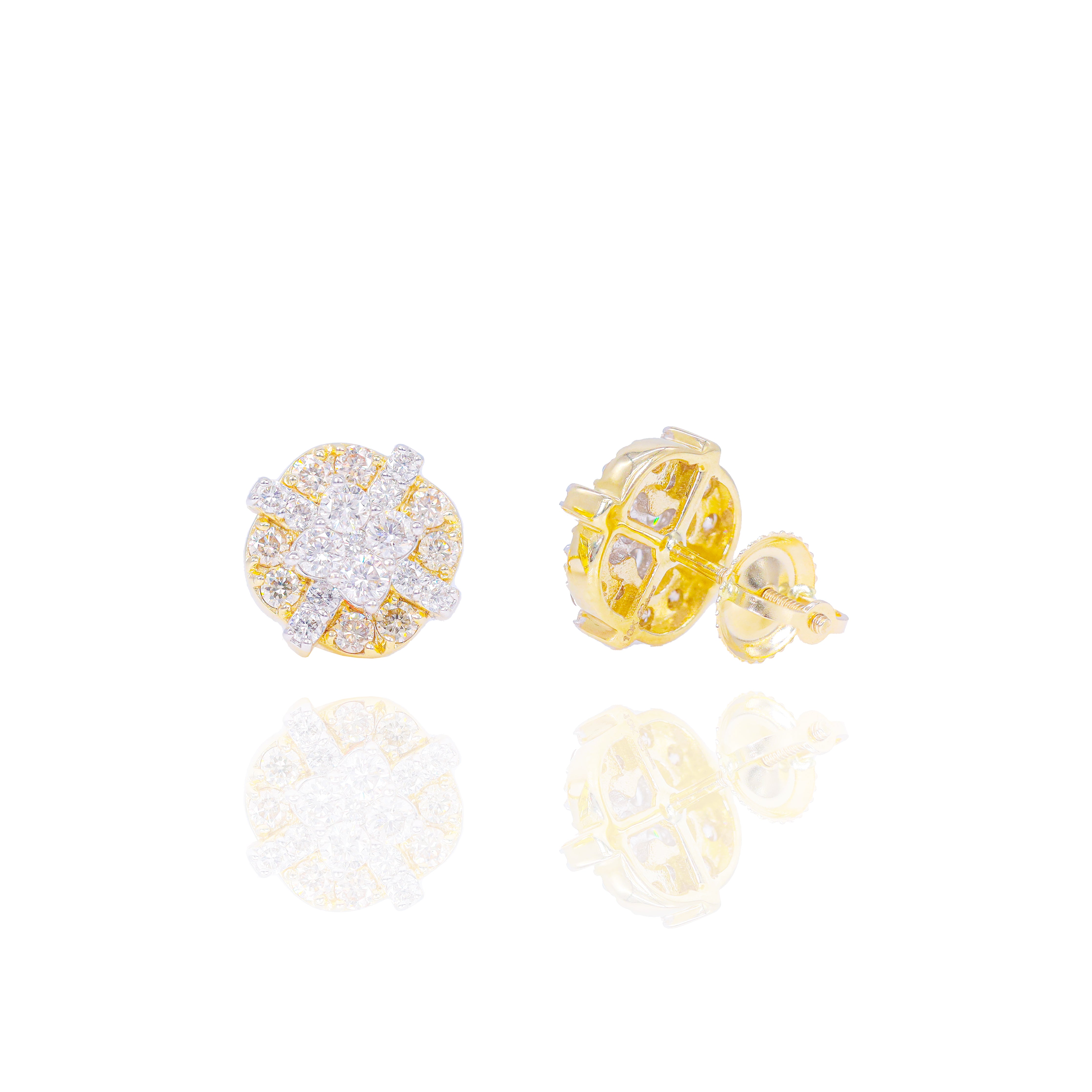 Sectioned Diamond Earrings