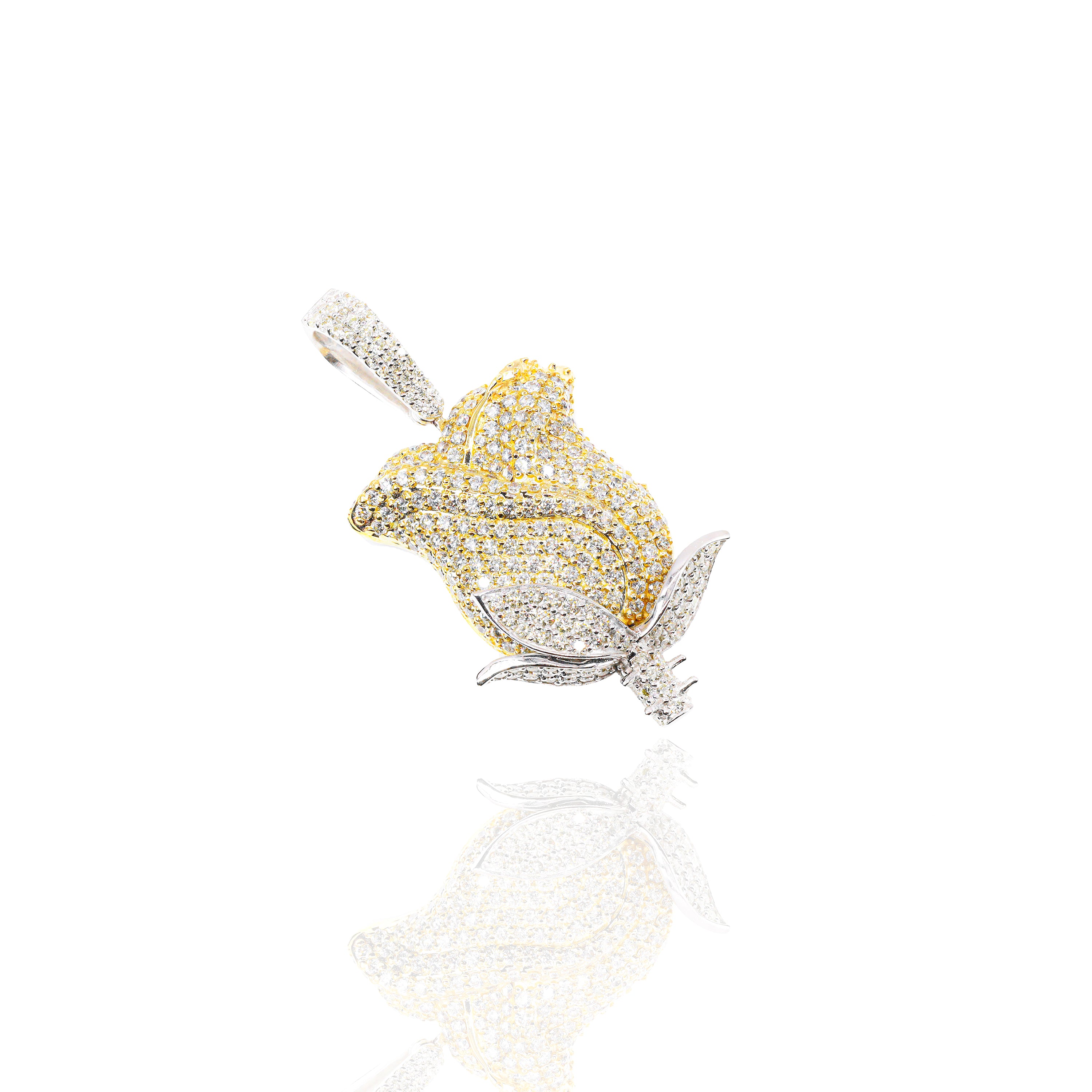 Rose Flower Diamond Pendant
