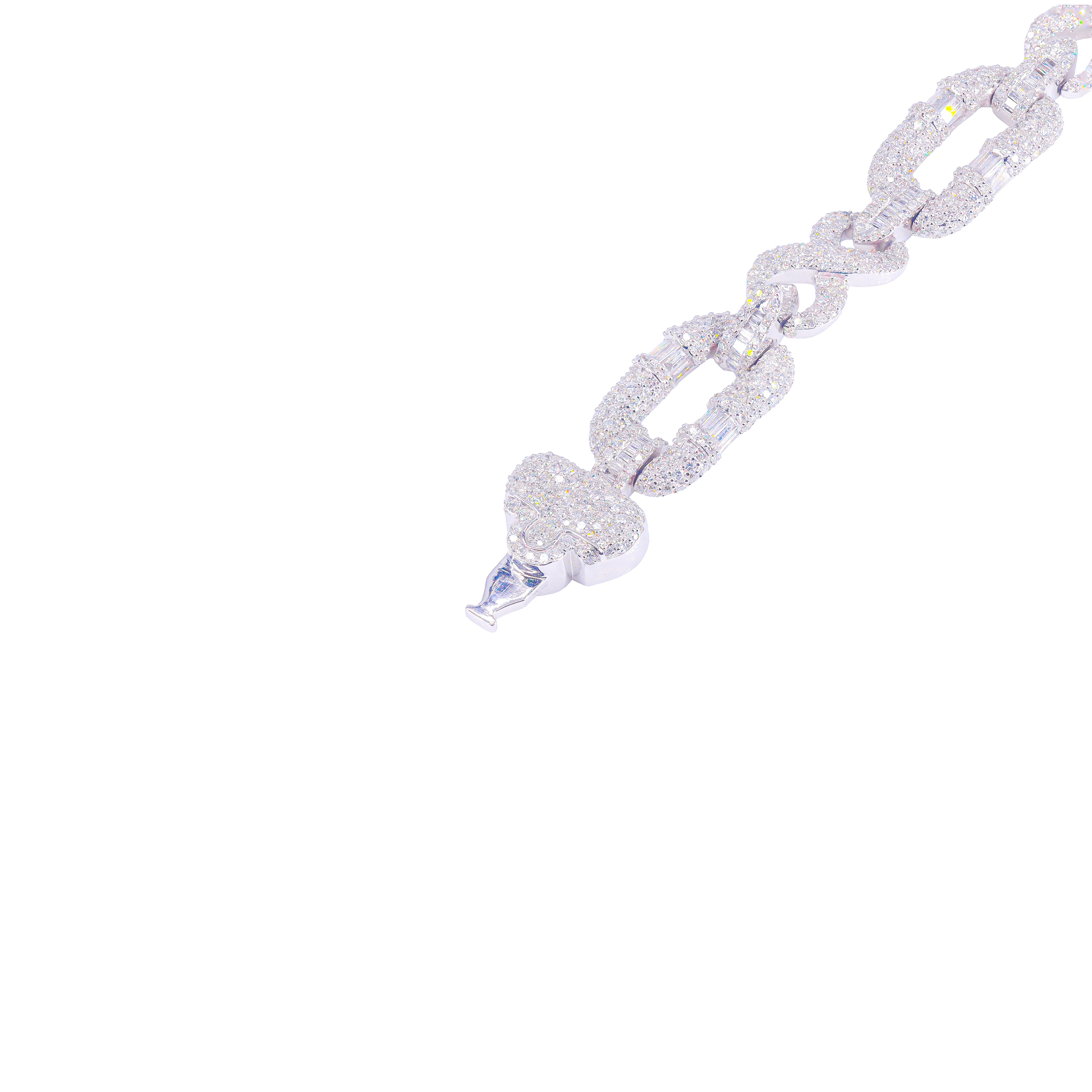 Infinity-Hybrid Baguette & Round Diamond Link Bracelet
