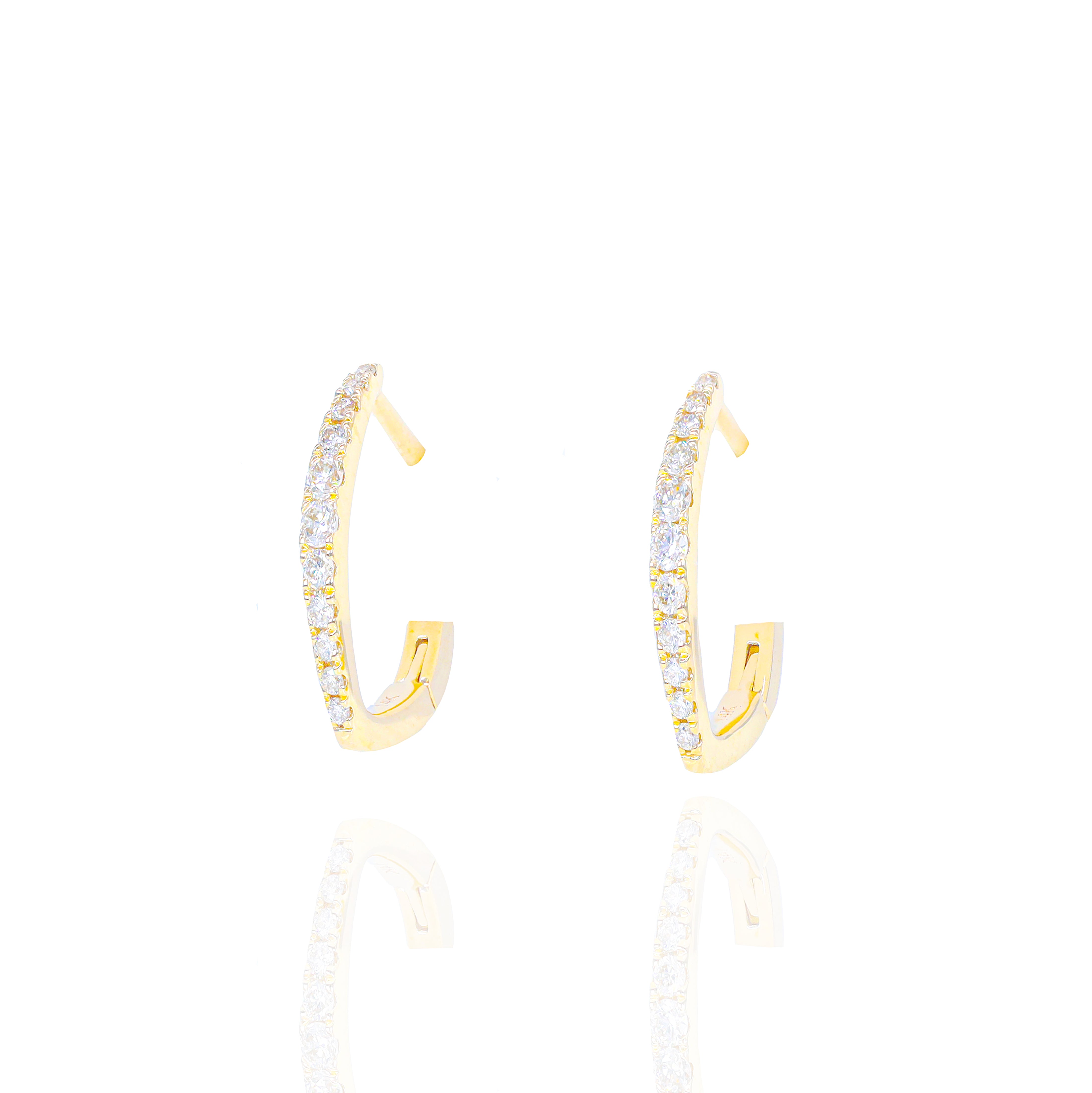 Curved Diamond Earrings