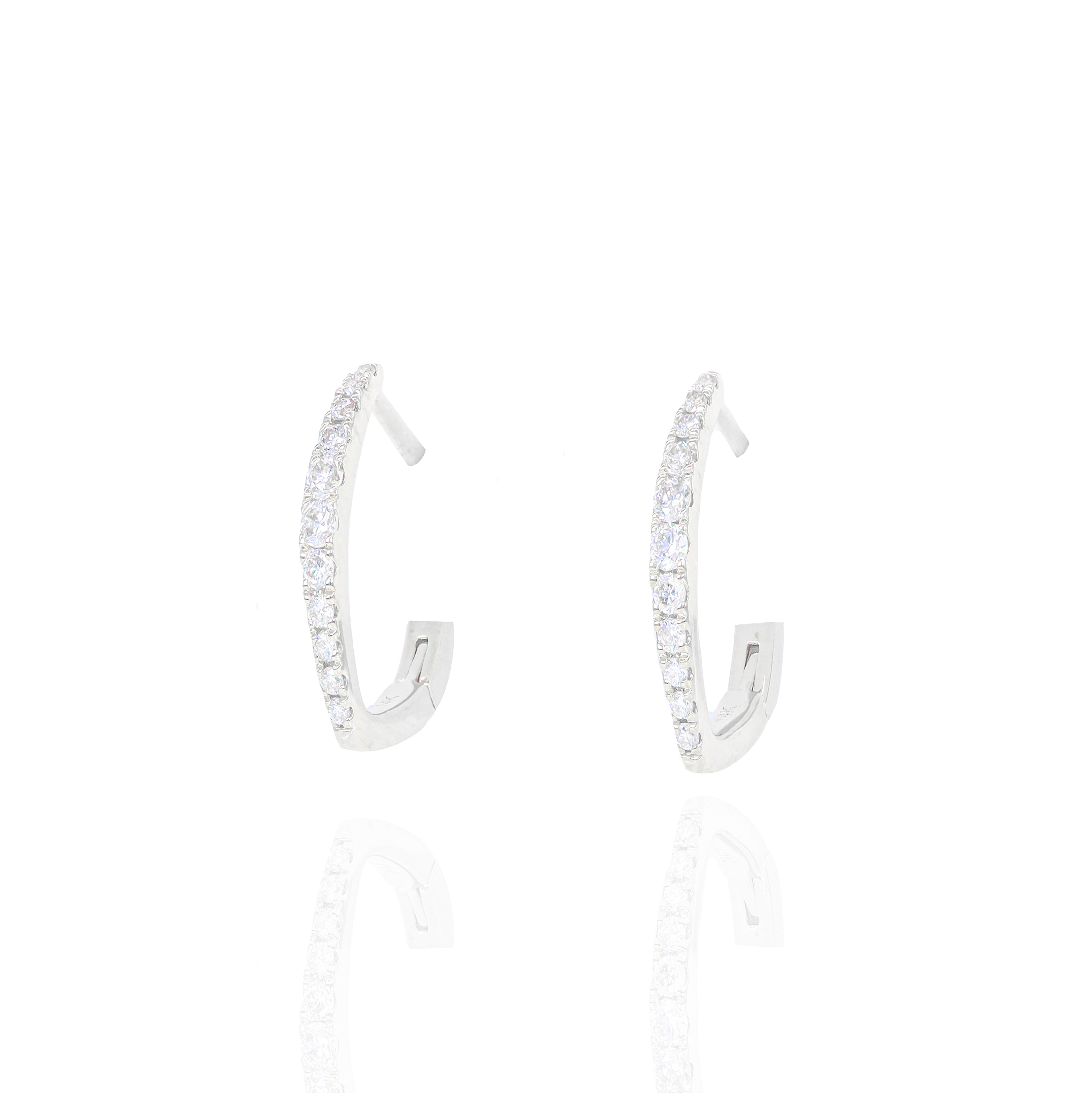 Curved Diamond Earrings