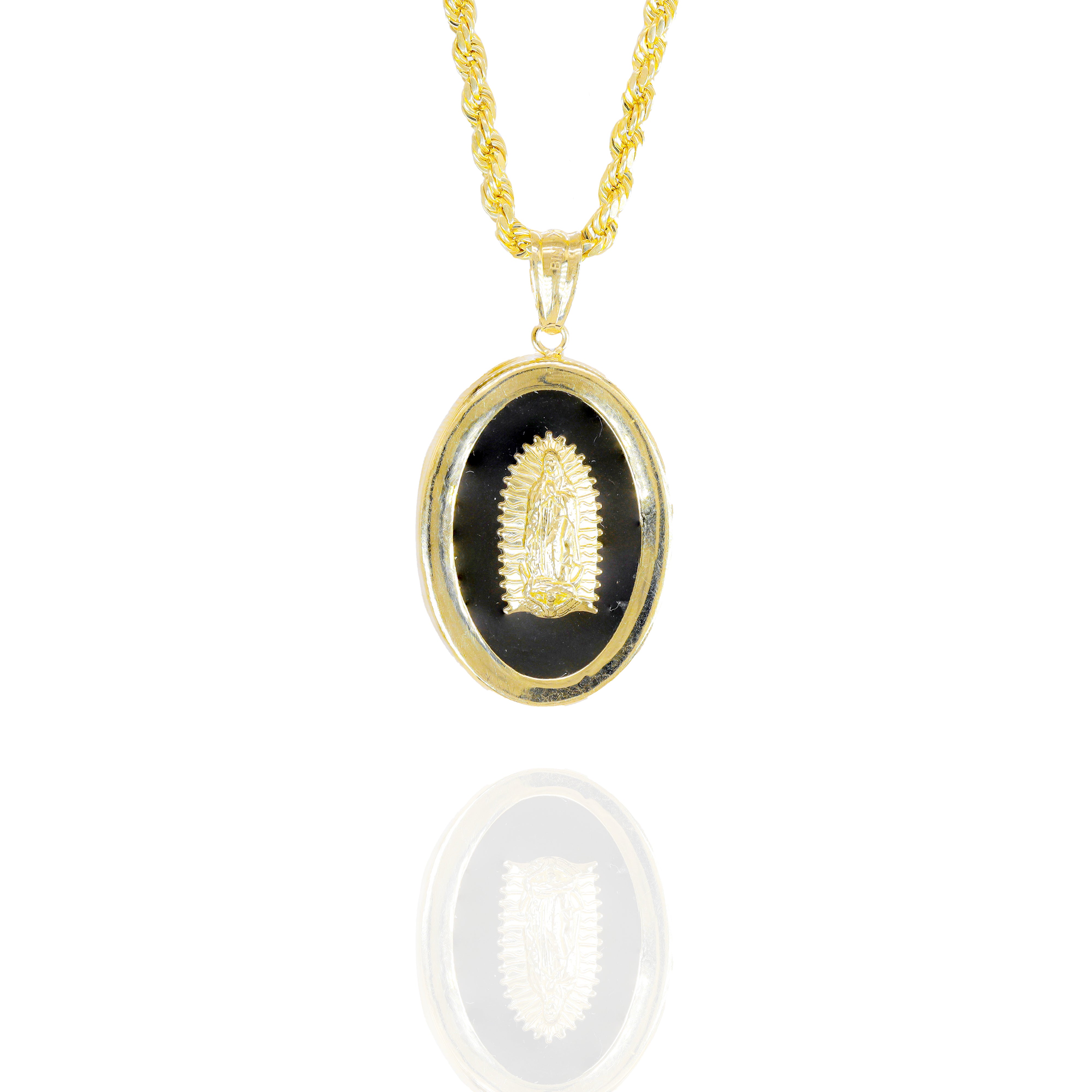 Black Onyx Virgin Mary Pendant