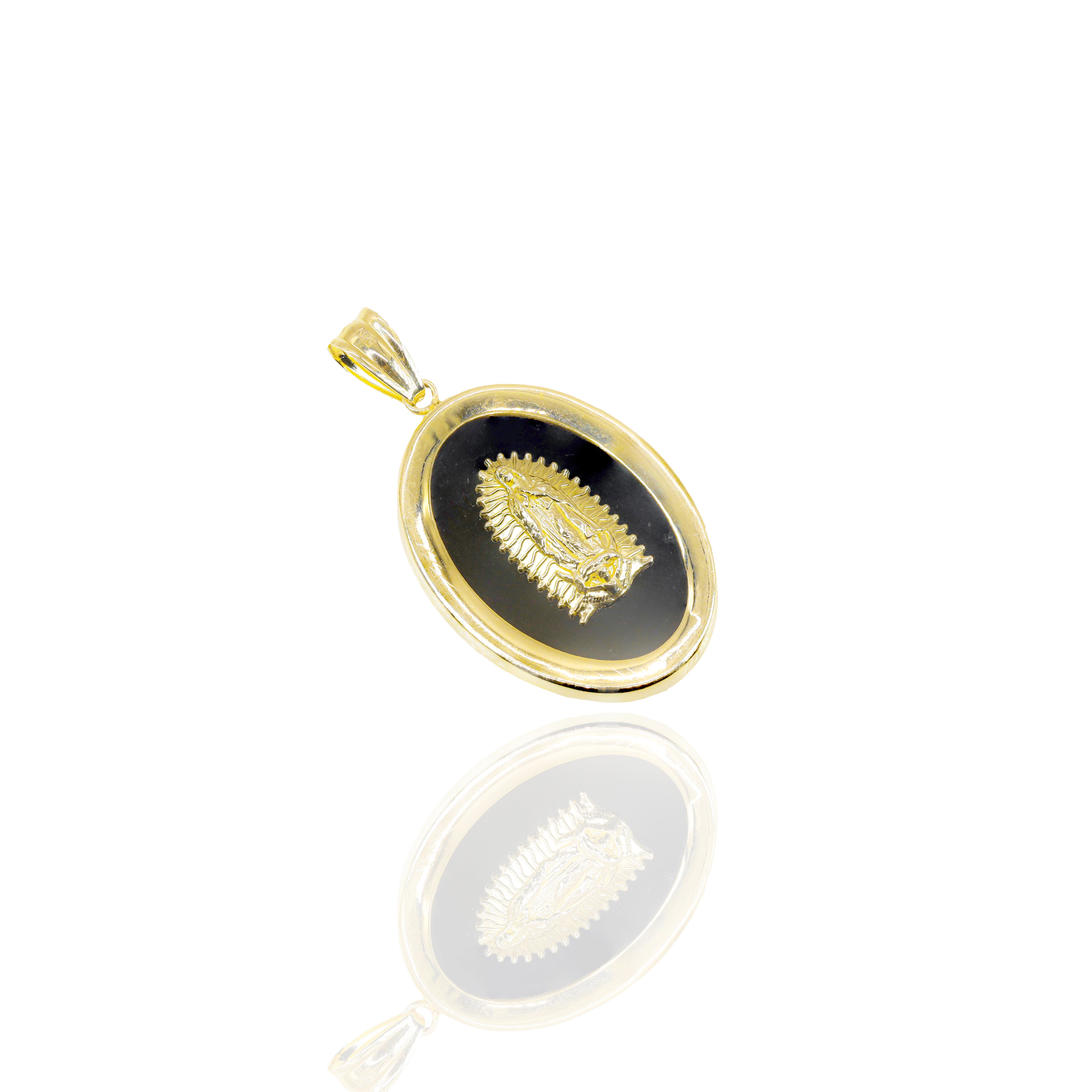 Black Onyx Virgin Mary Pendant