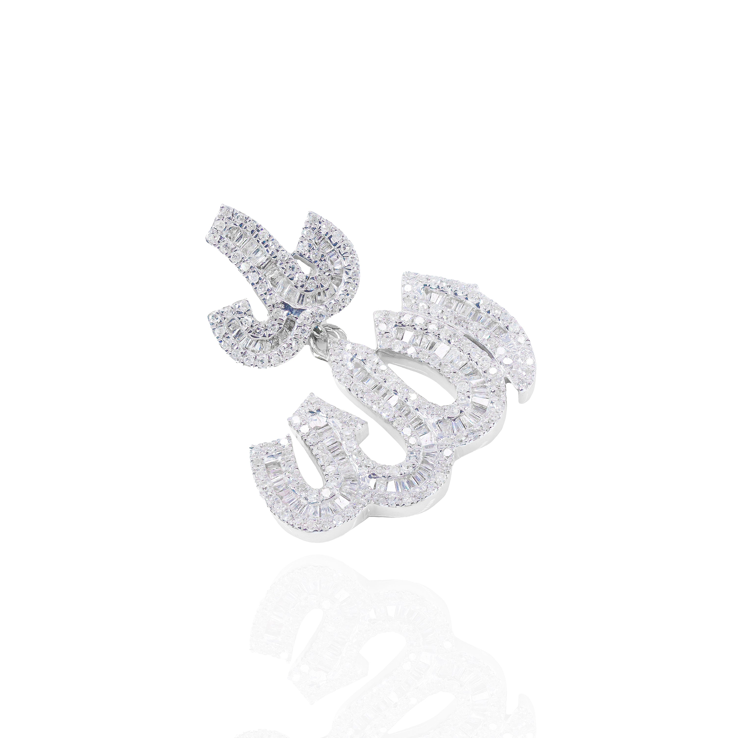 Baguette Allah Diamond Pendant