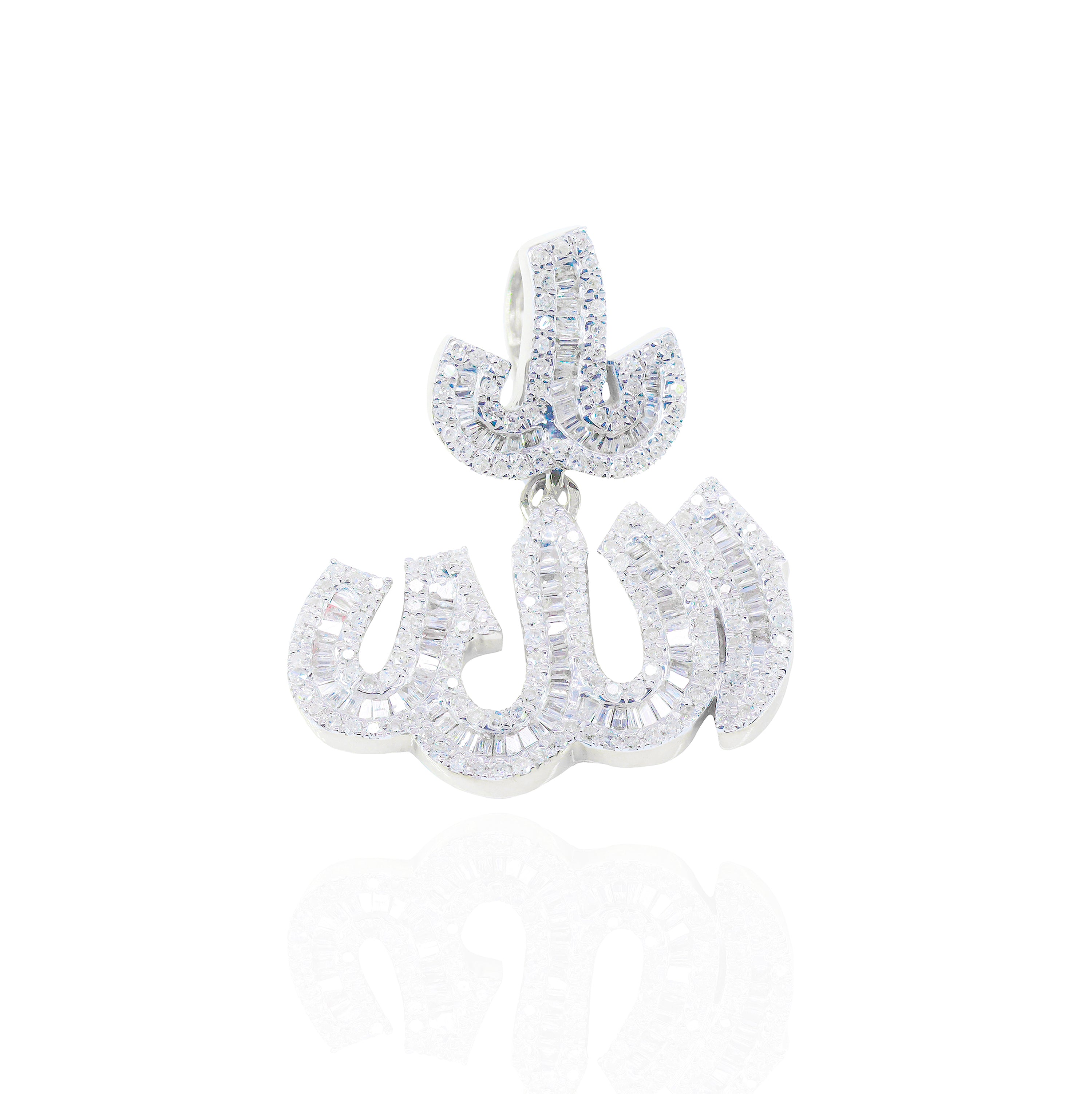 Baguette Allah Diamond Pendant