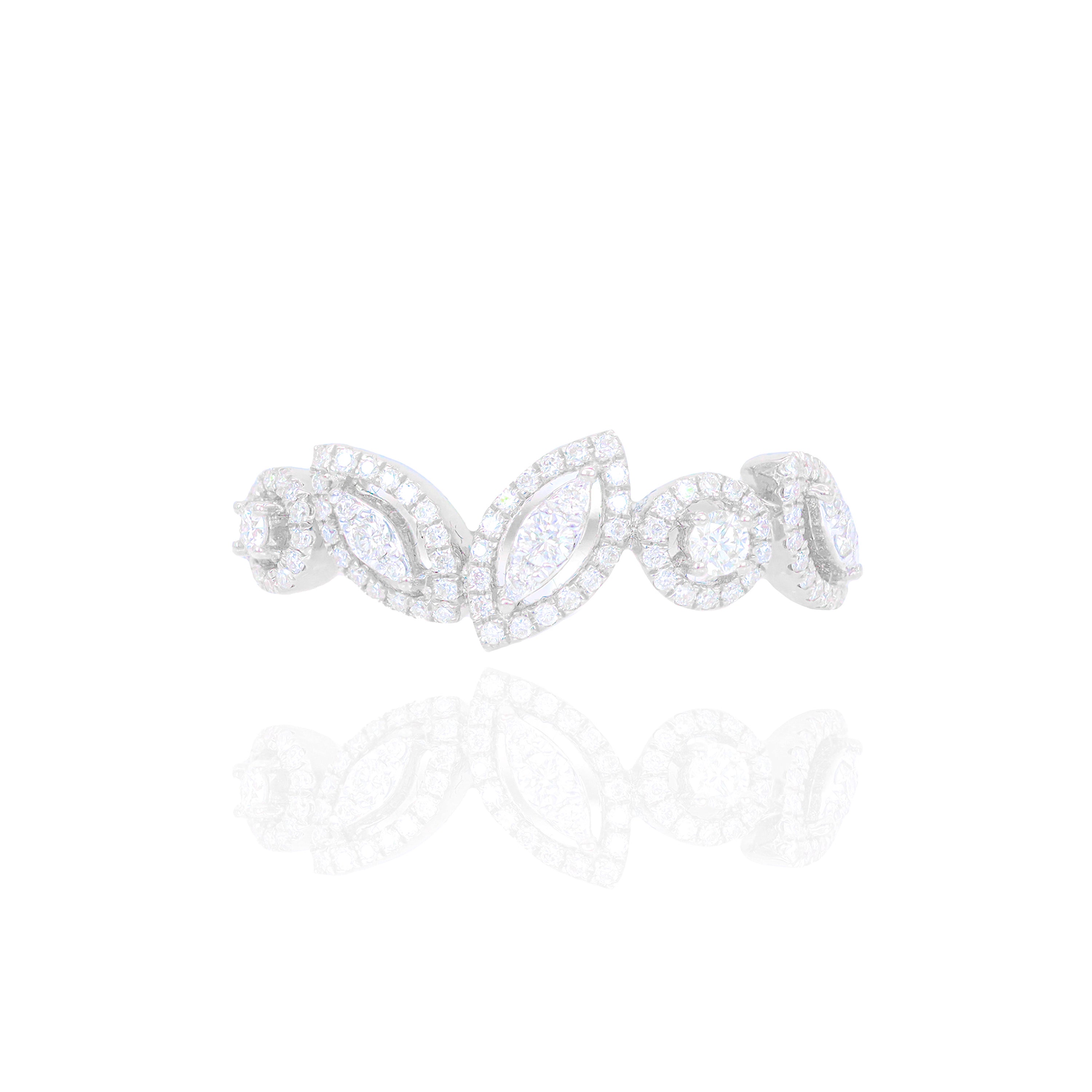 Marquise & Round Halo Shape Diamond Ring