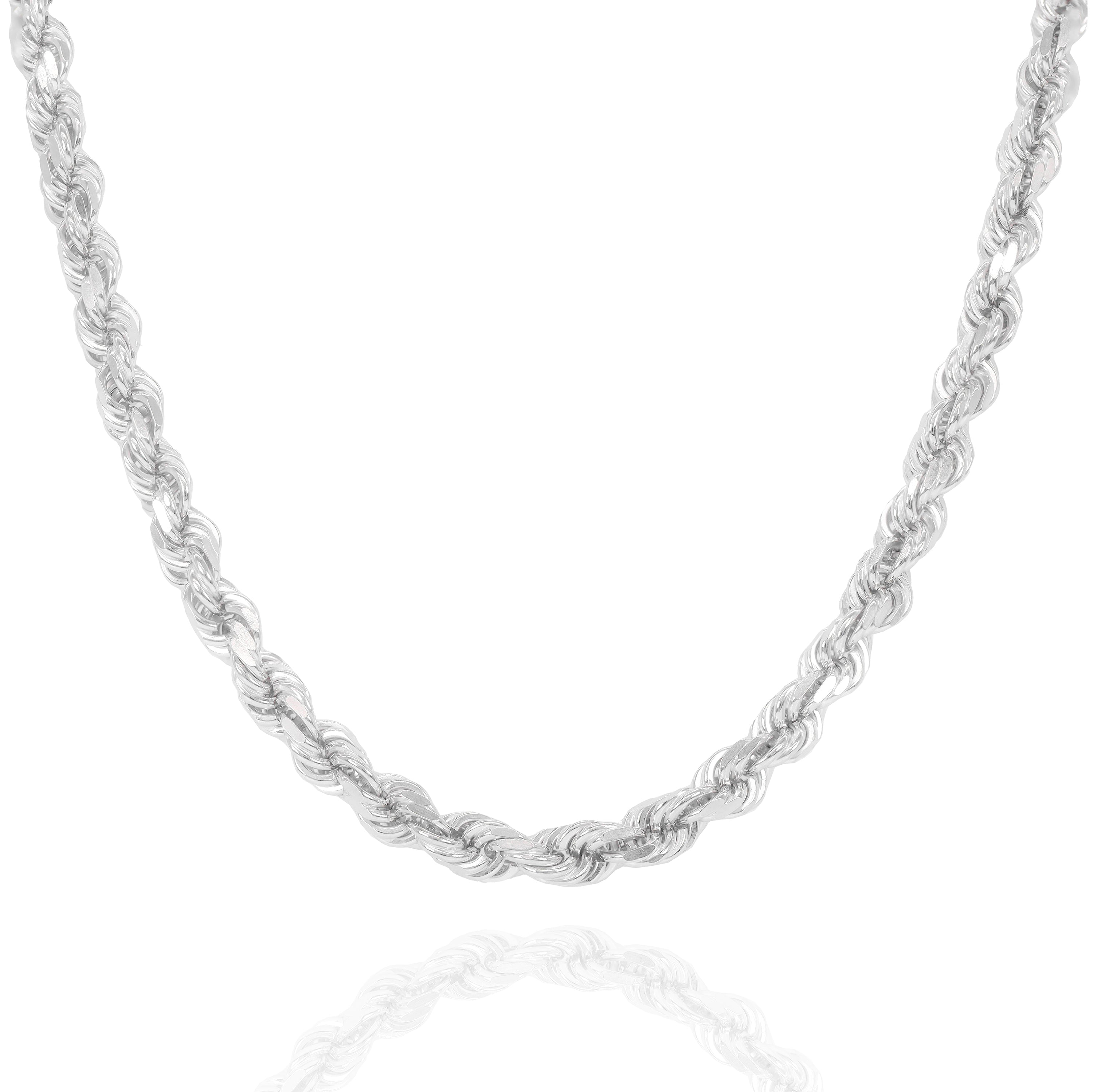 10KT Solid Gold Rope White Gold Chain