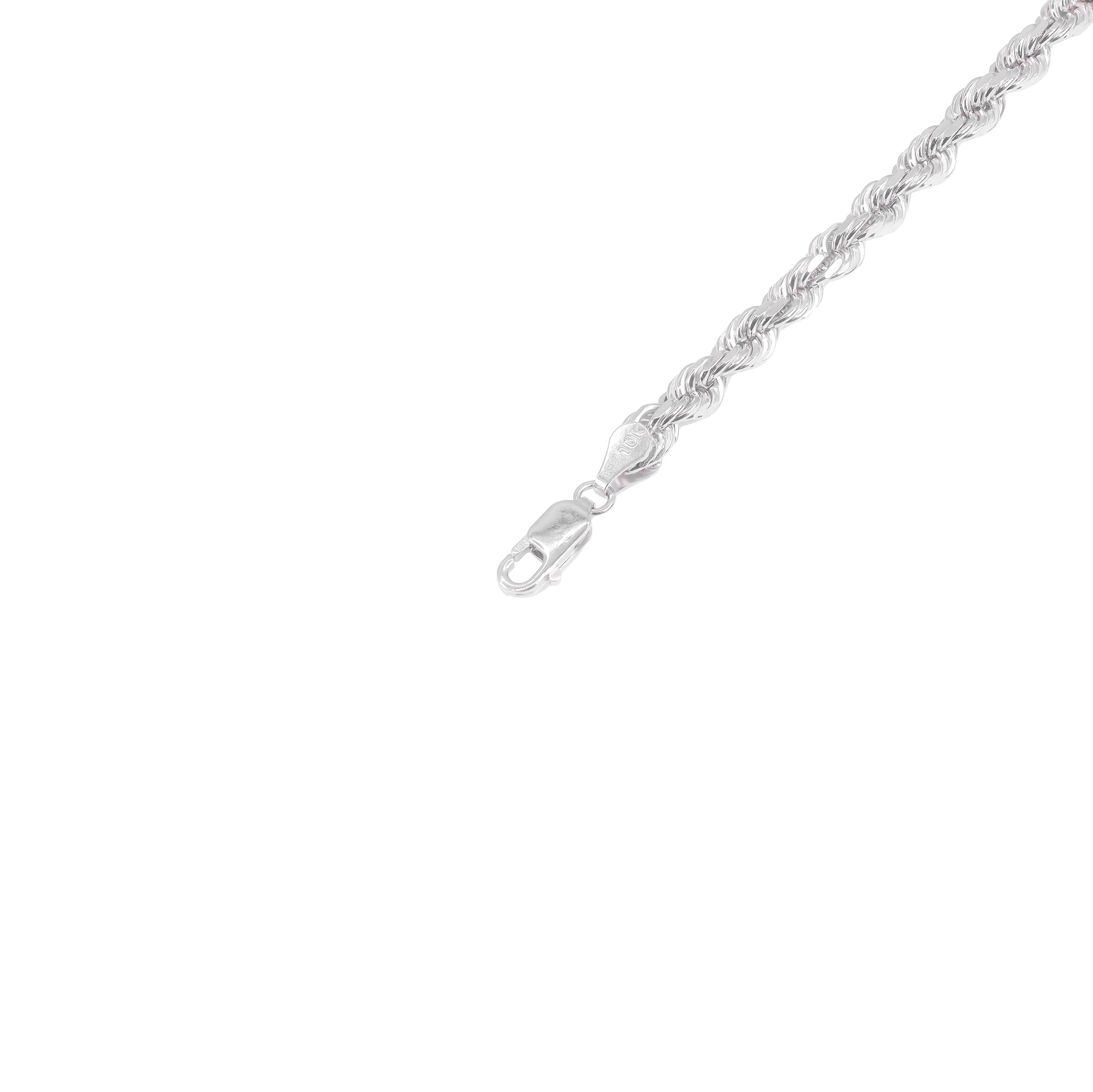 10KT Solid Gold Rope White Gold Chain