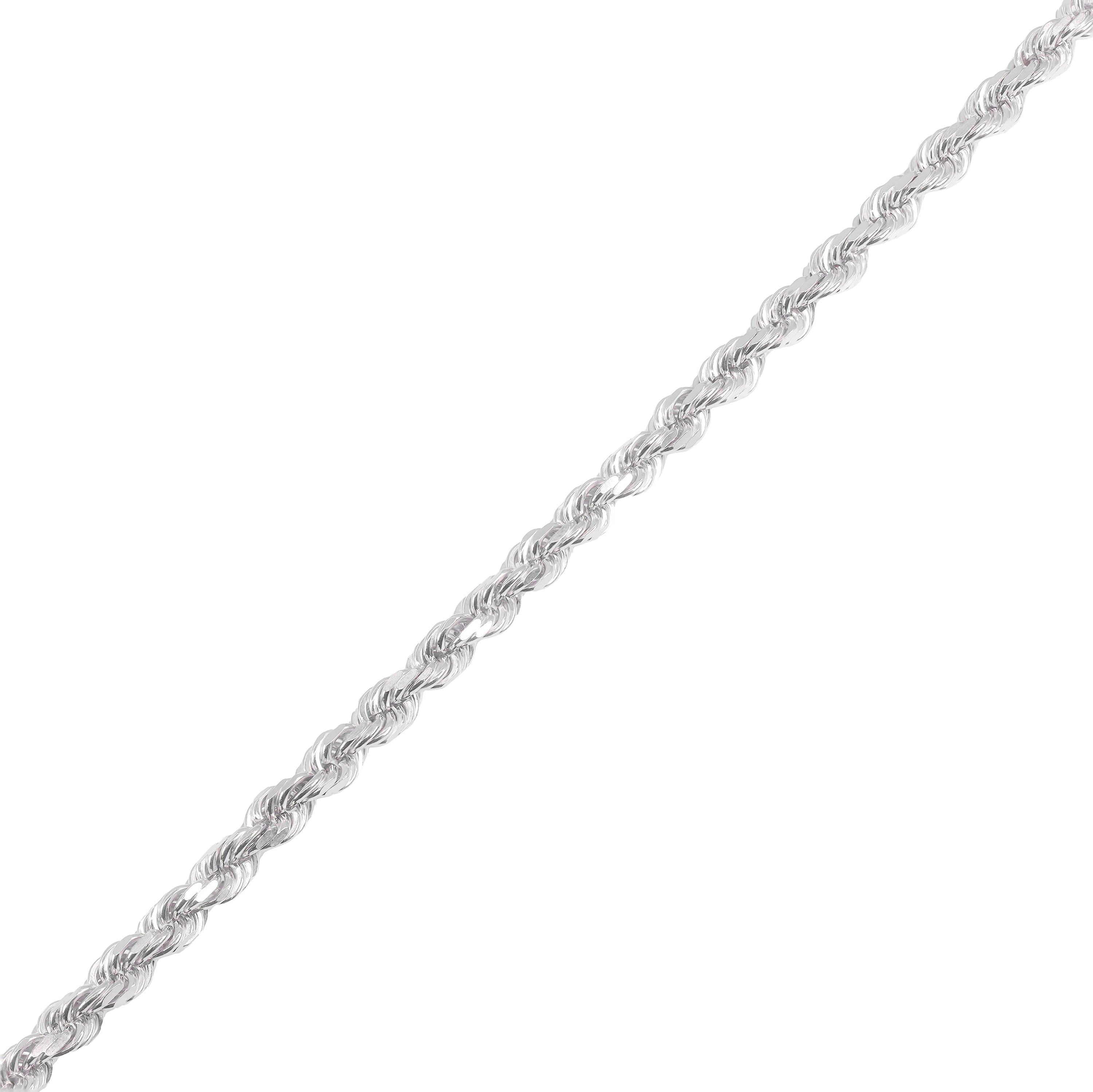 10KT Solid Gold Rope White Gold Chain