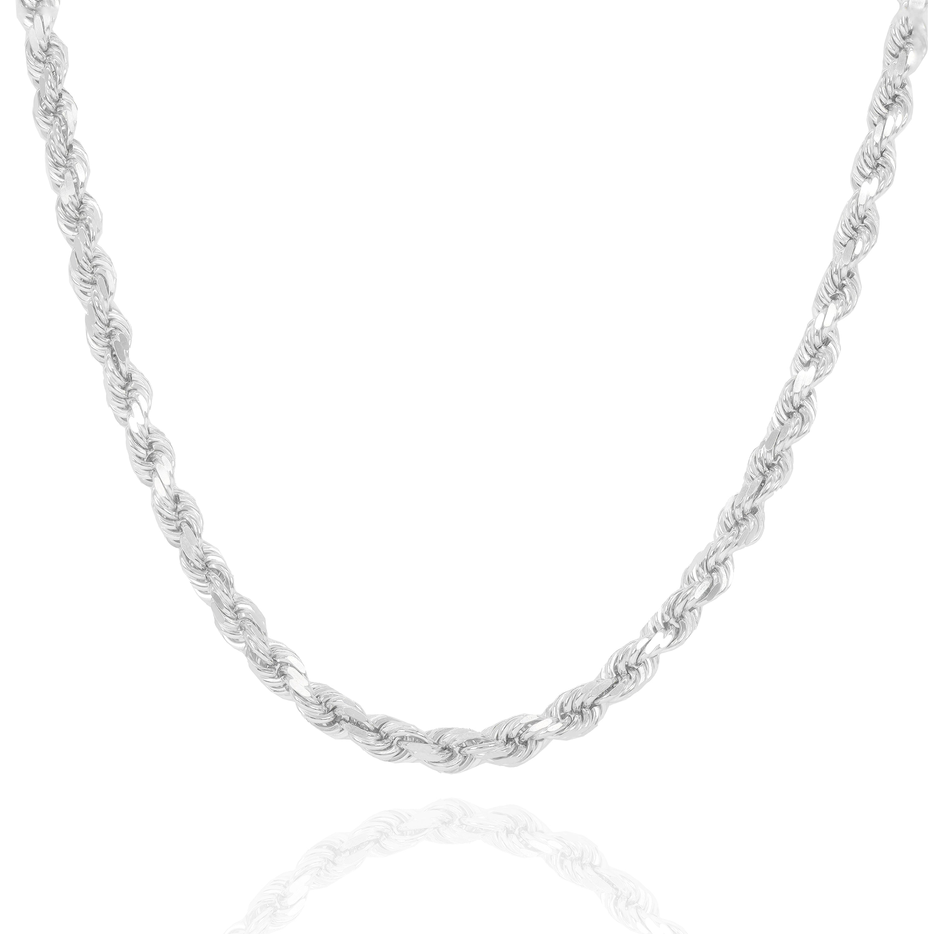 10KT Solid Gold Rope White Gold Chain