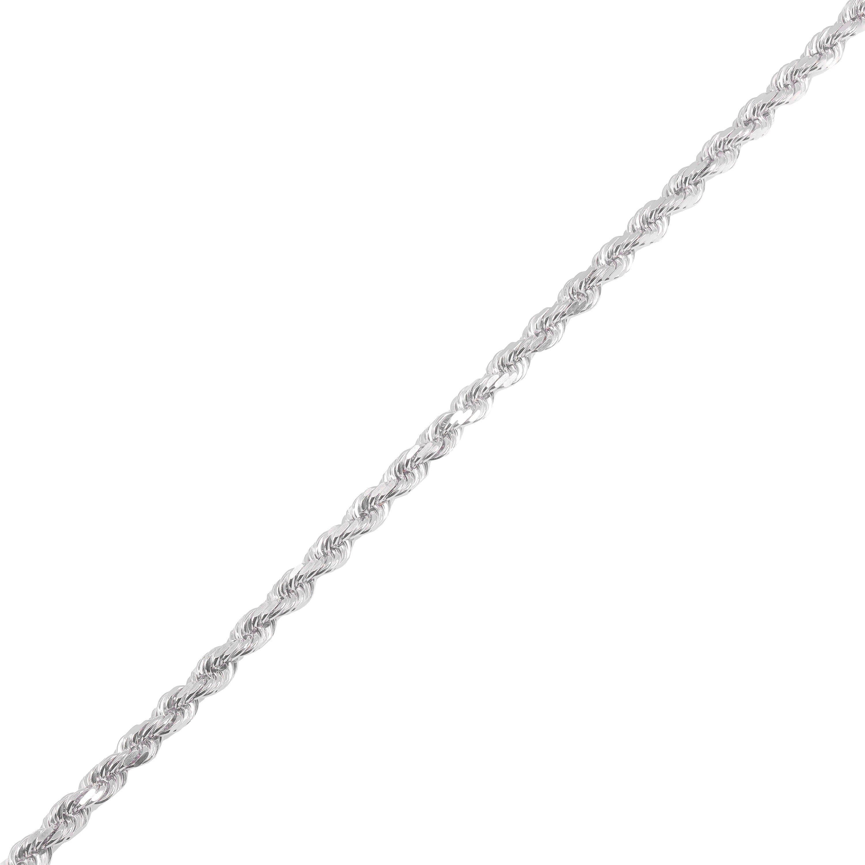 10KT Solid Gold Rope White Gold Chain