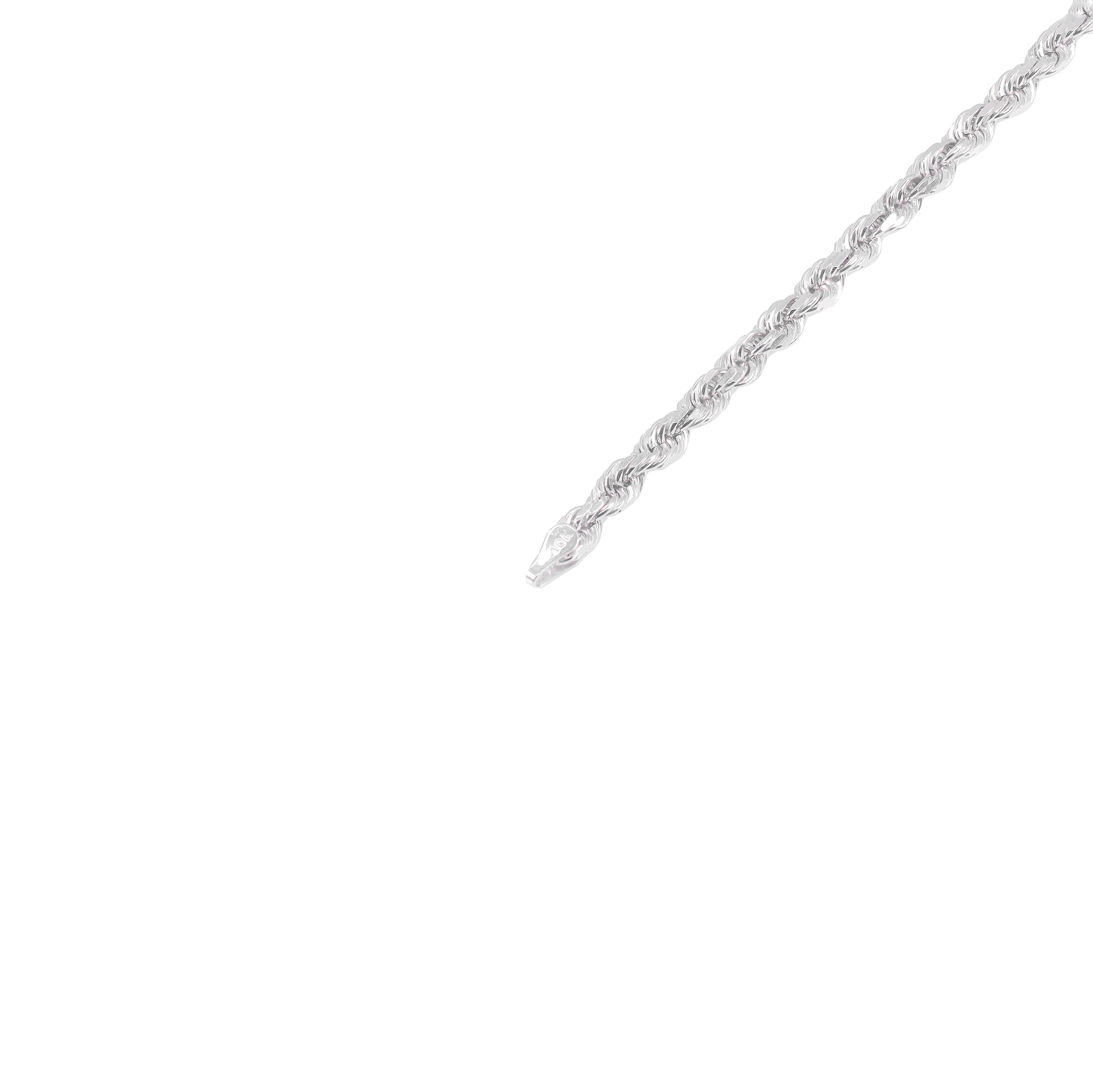 10KT Solid Gold Rope White Gold Chain
