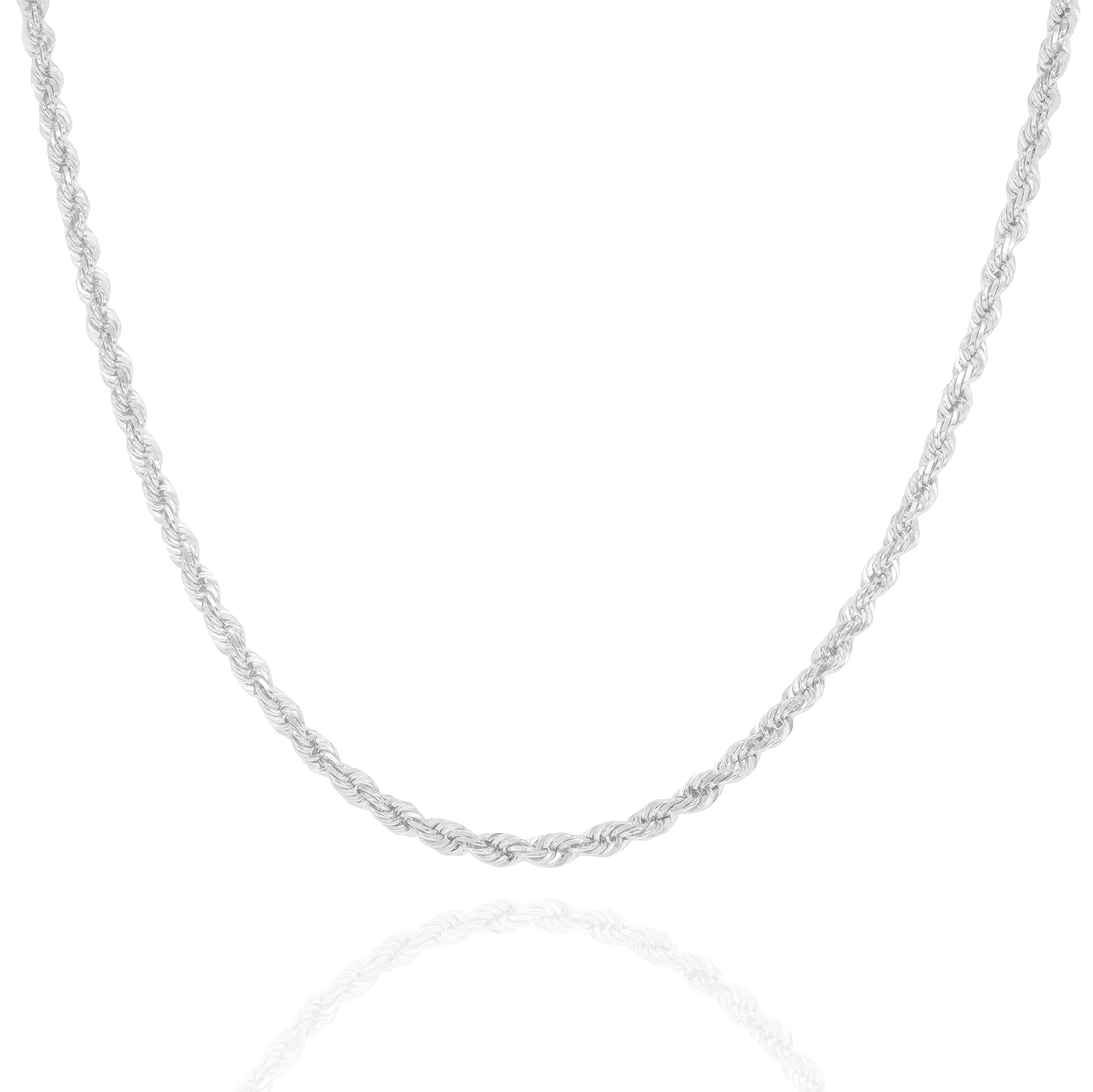 10KT Solid Gold Rope White Gold Chain