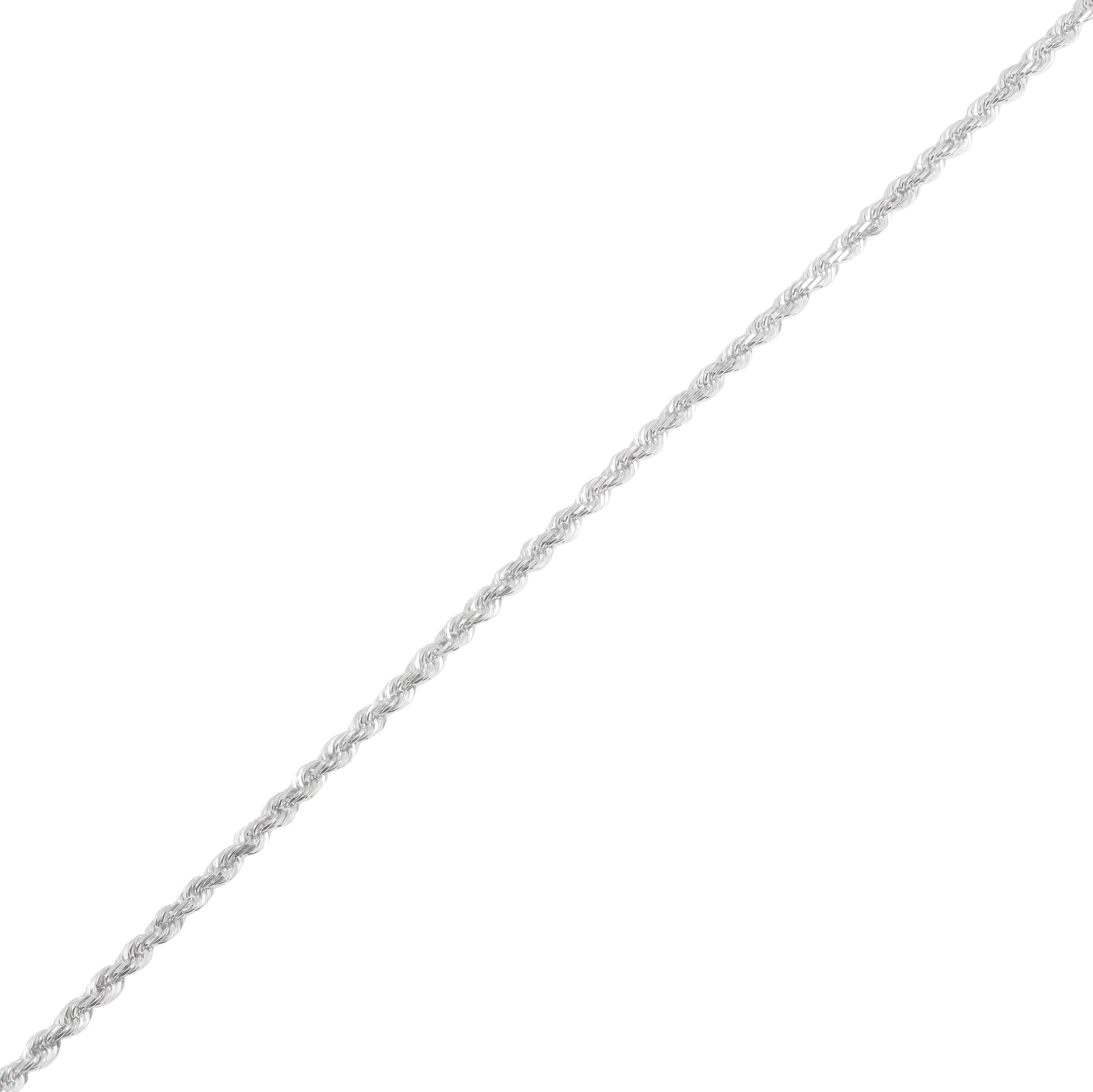 10KT Solid Gold Rope White Gold Chain