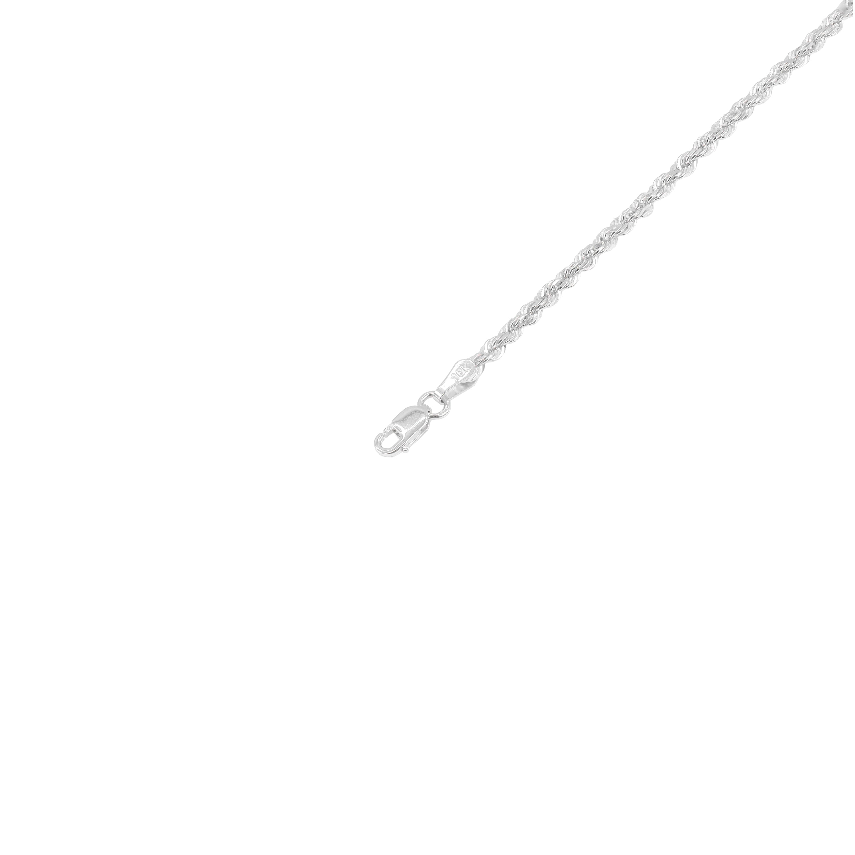 10KT Solid Gold Rope White Gold Chain