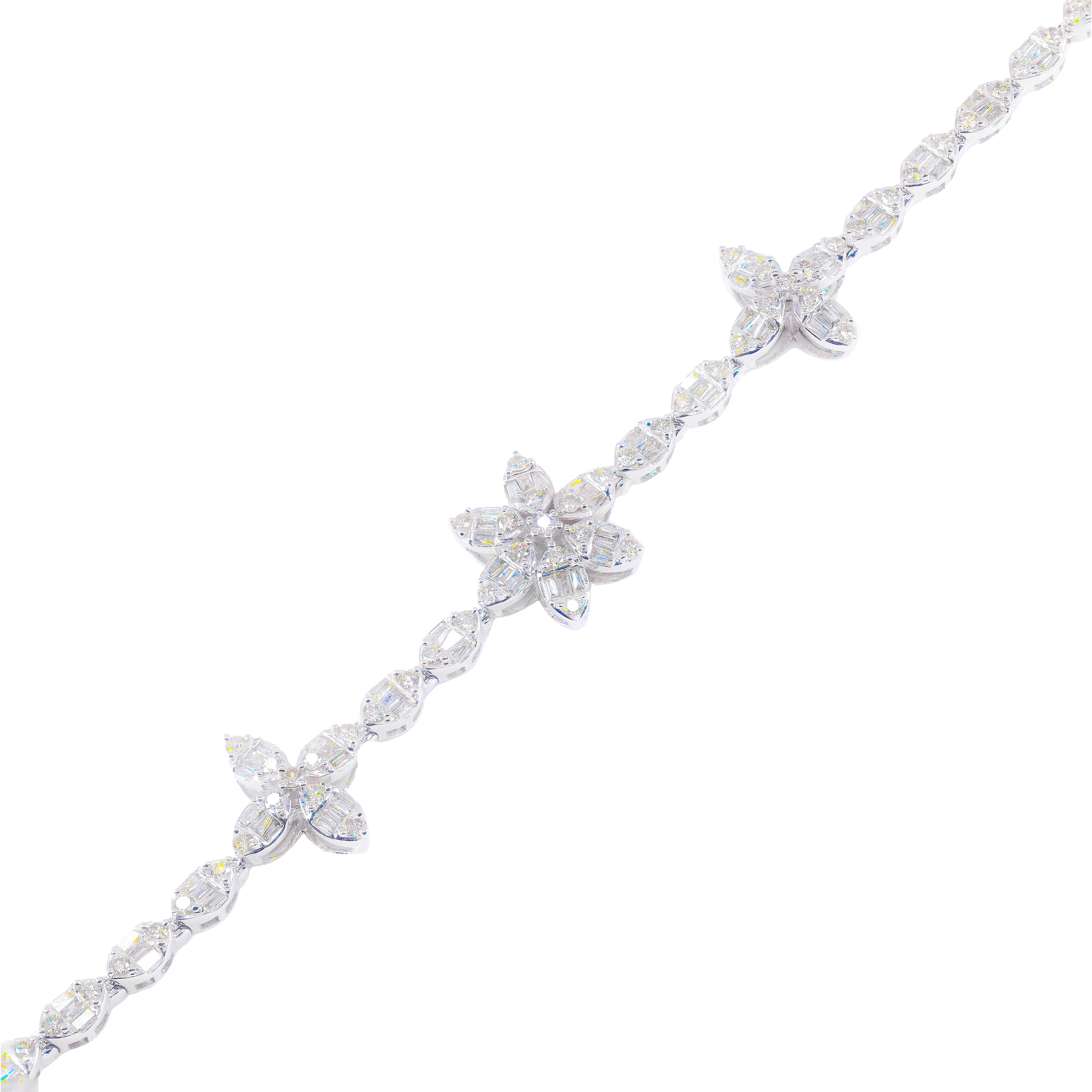 Flower Chandelier Set Diamond Bracelet