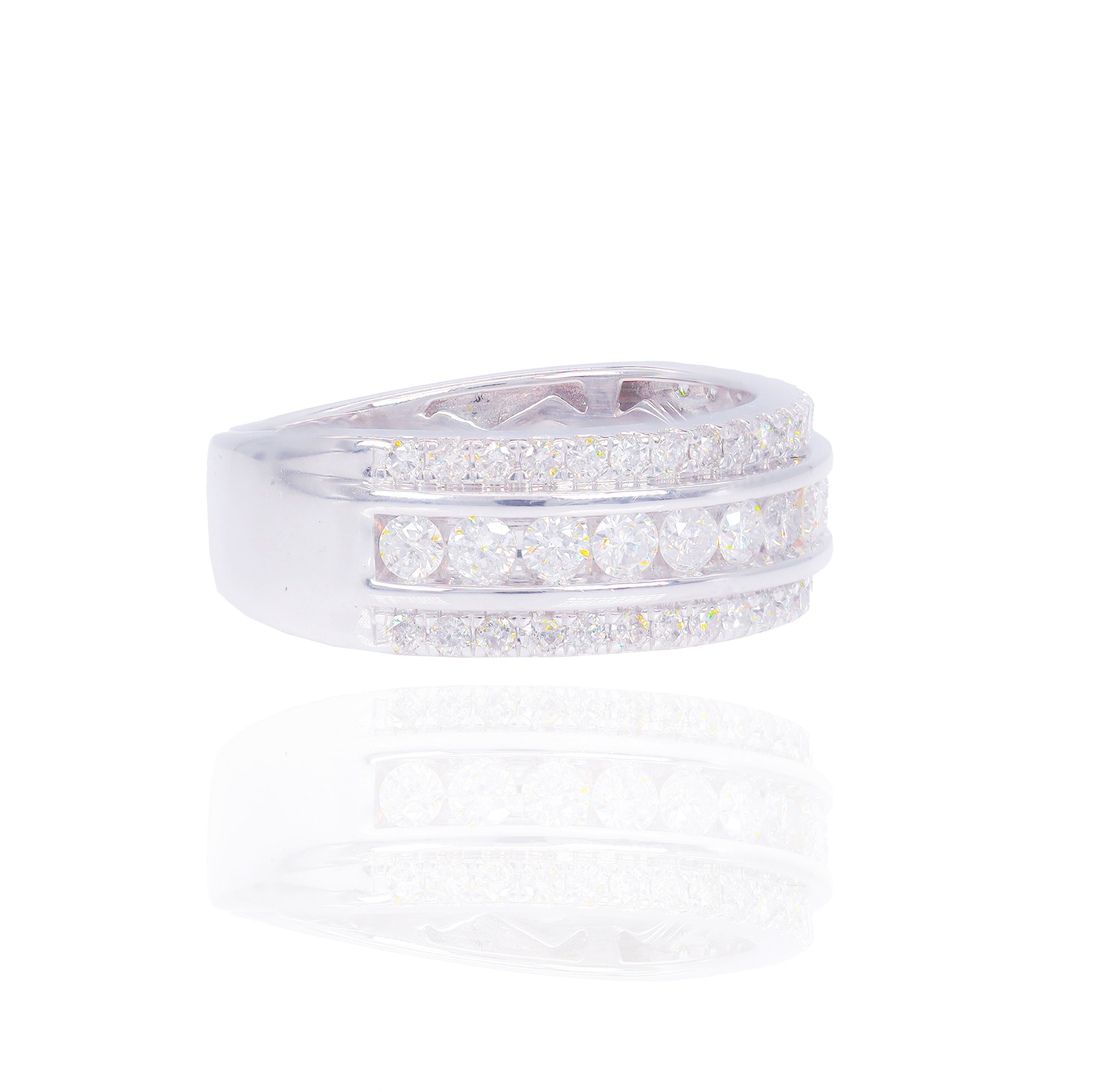 3 Row Diamond Men's Band