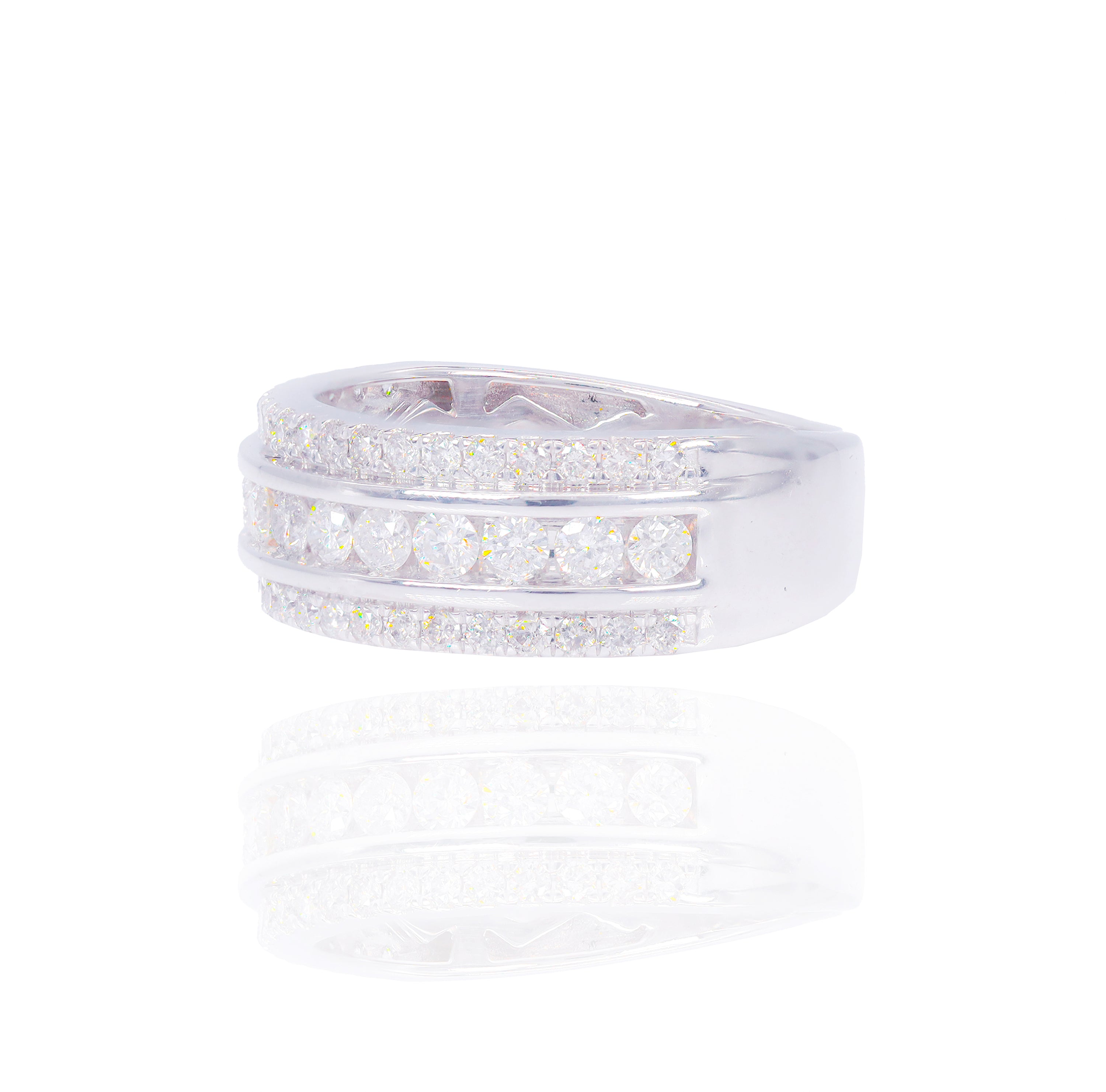 3 Row Diamond Men's Band