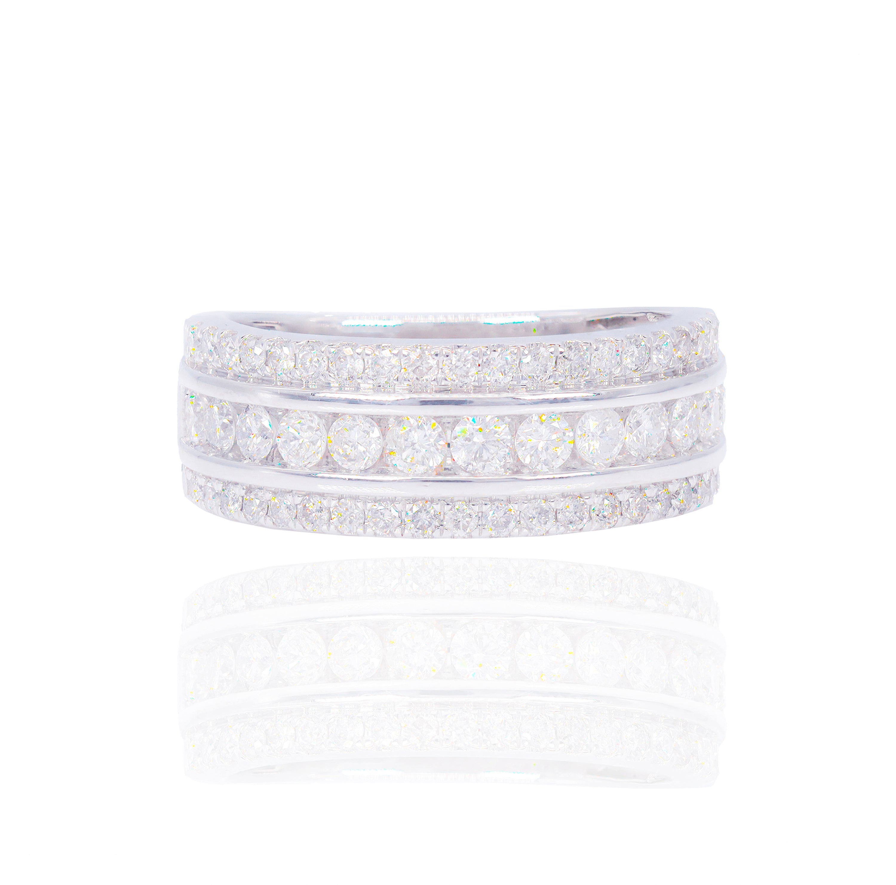 3 Row Diamond Men's Band