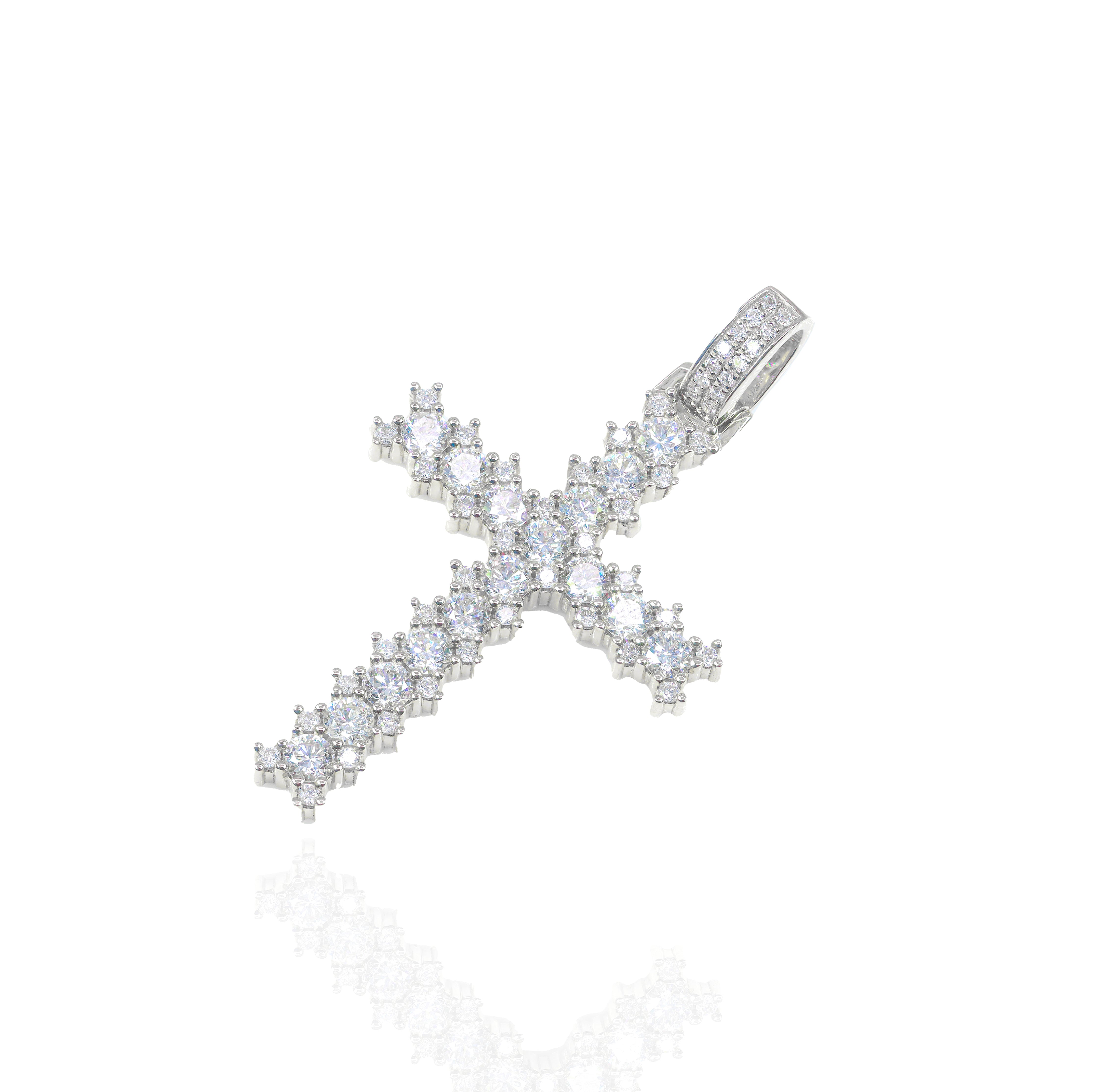 Jagged Diamond Cross Pendant