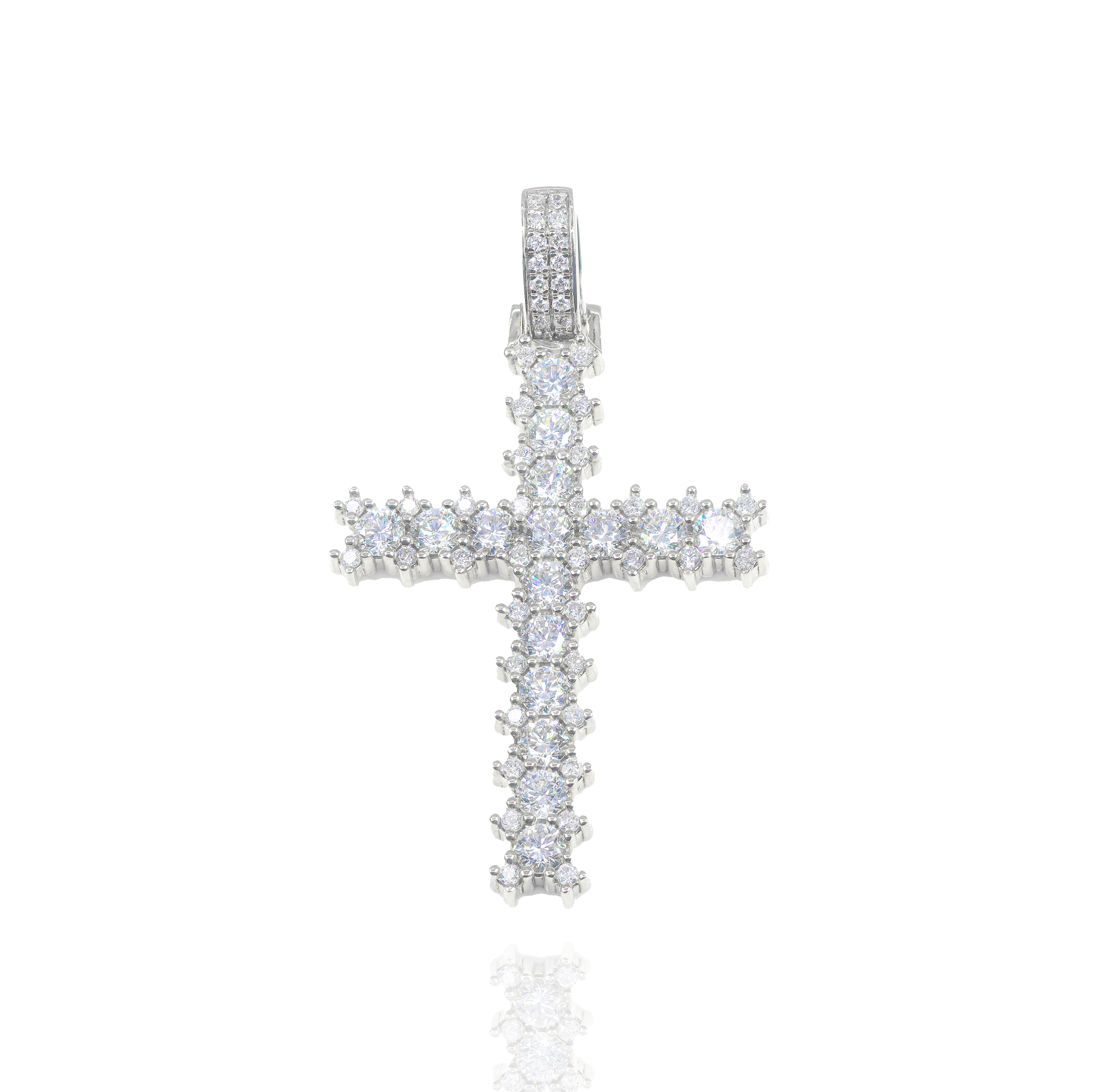 Jagged Diamond Cross Pendant