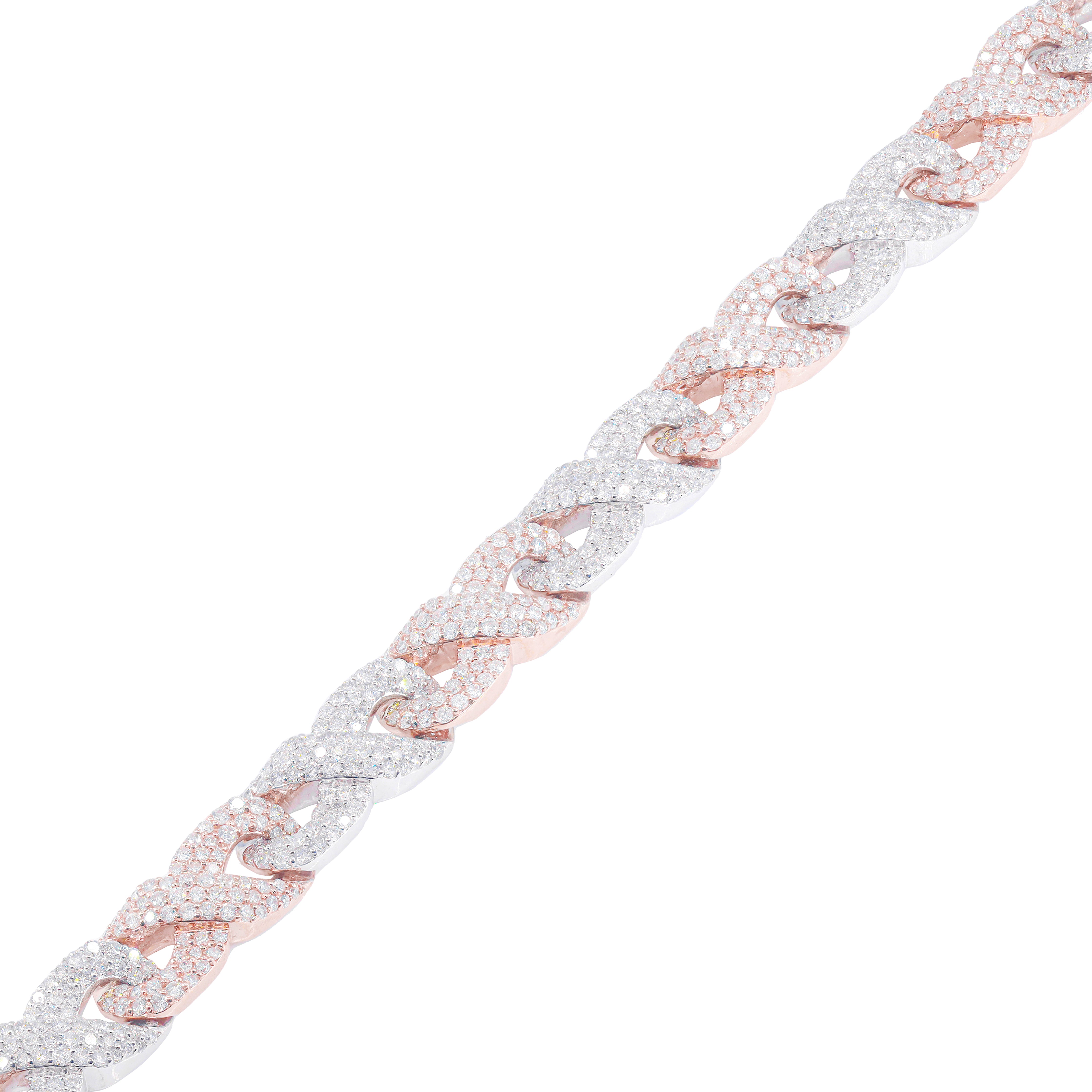 11mm Two-Tone Modern Infinity Link Diamond Chain