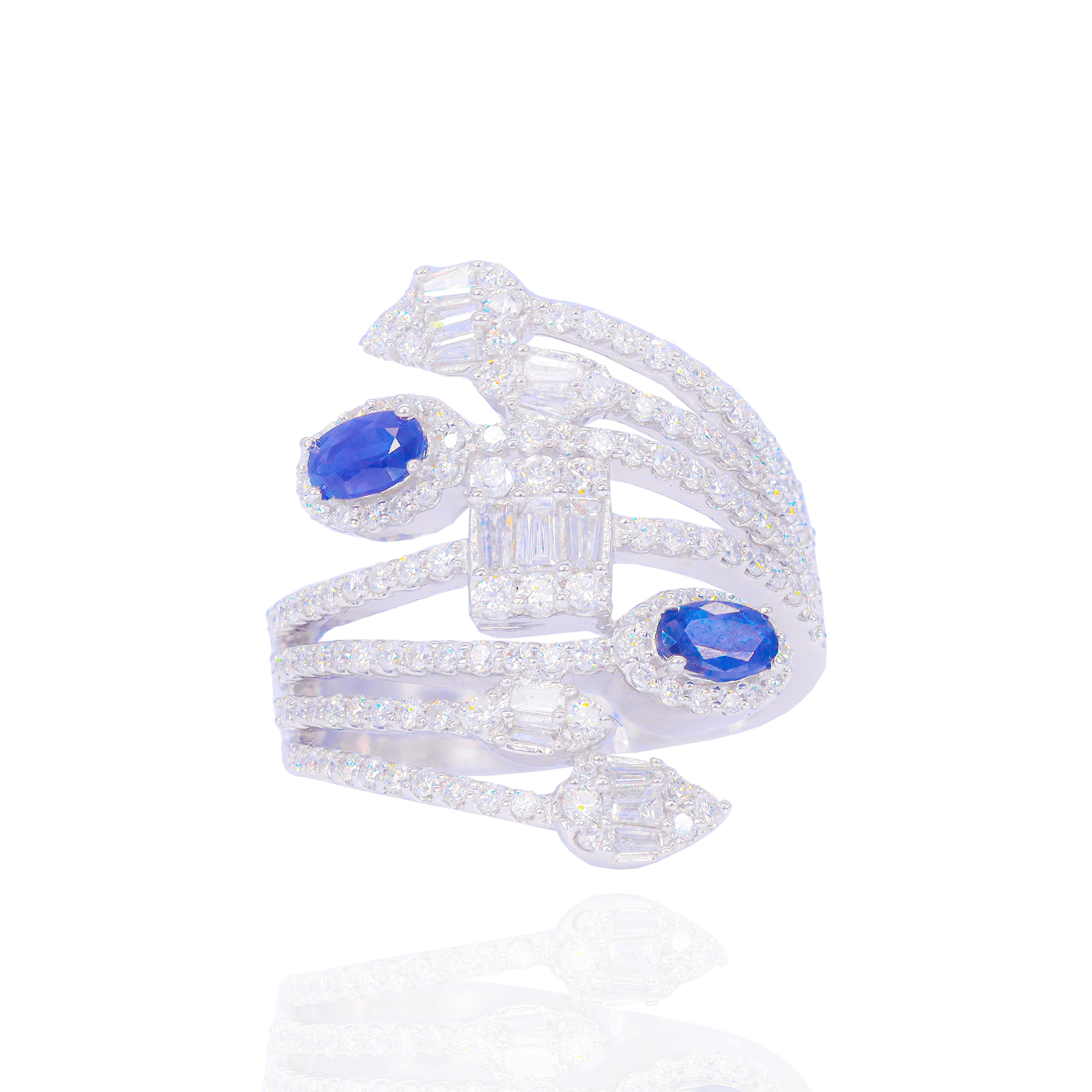 Stacked Gemstone Diamond Cocktail Ring