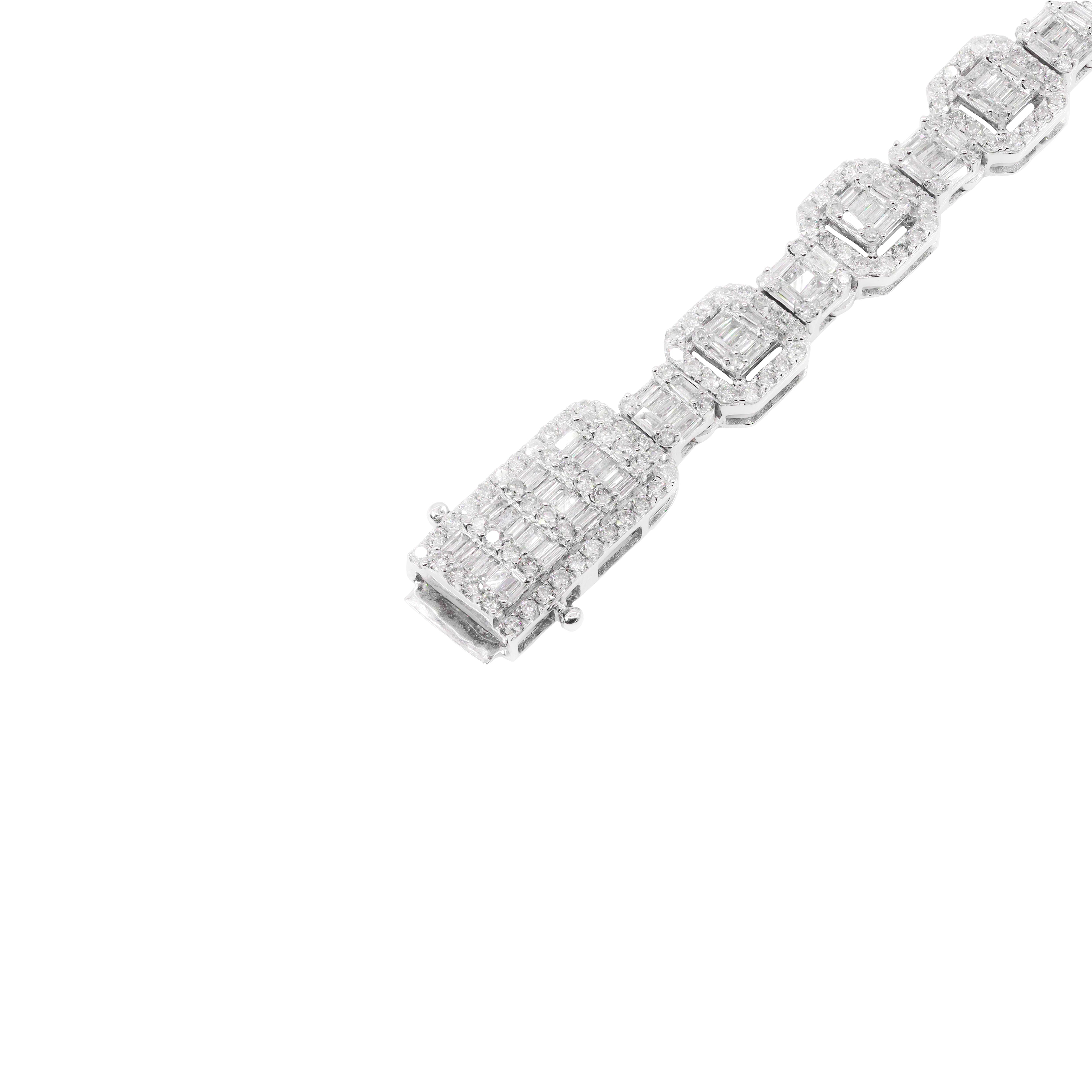 Round & Baguette Square Alternating Link Diamond Chain