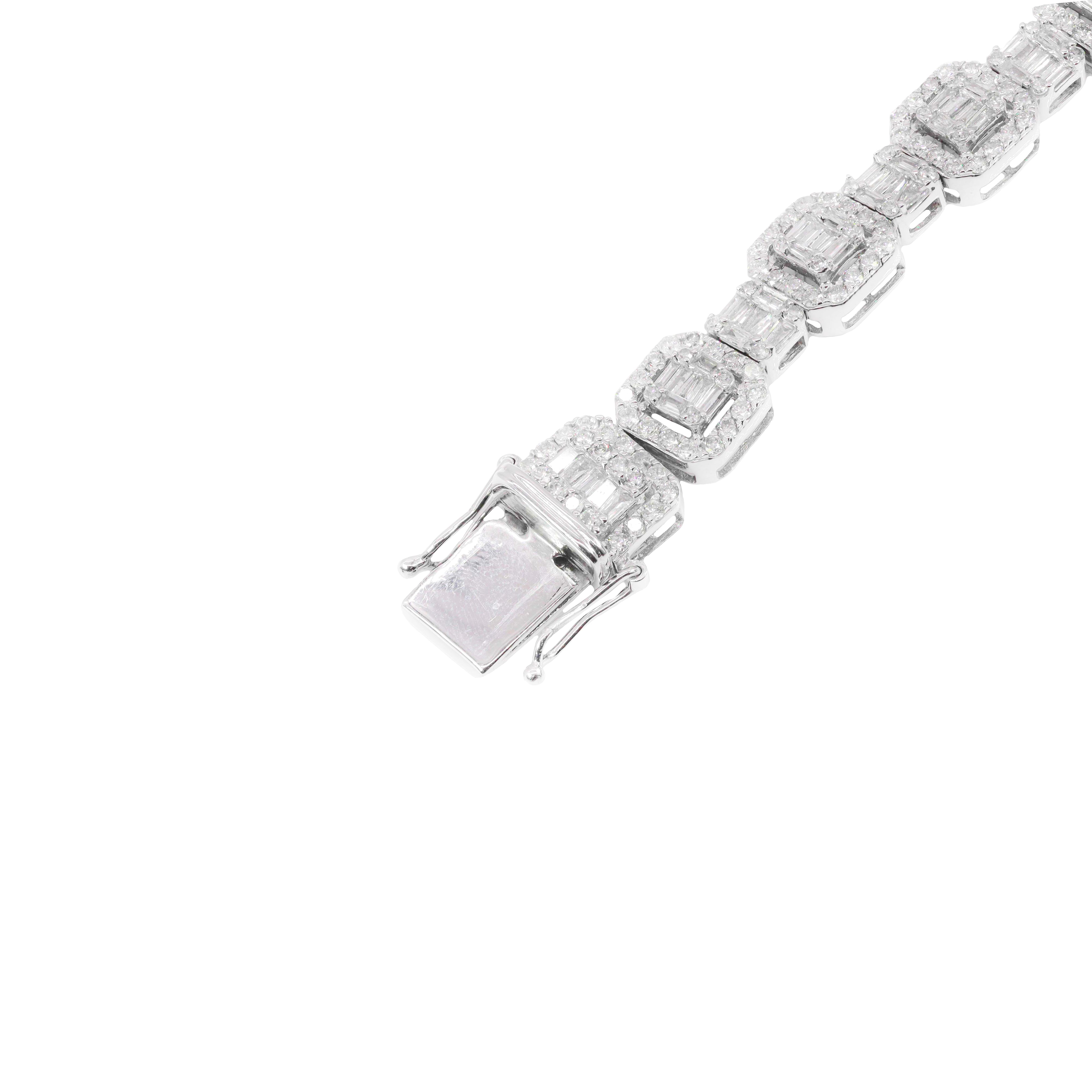 Round & Baguette Square Alternating Link Diamond Chain
