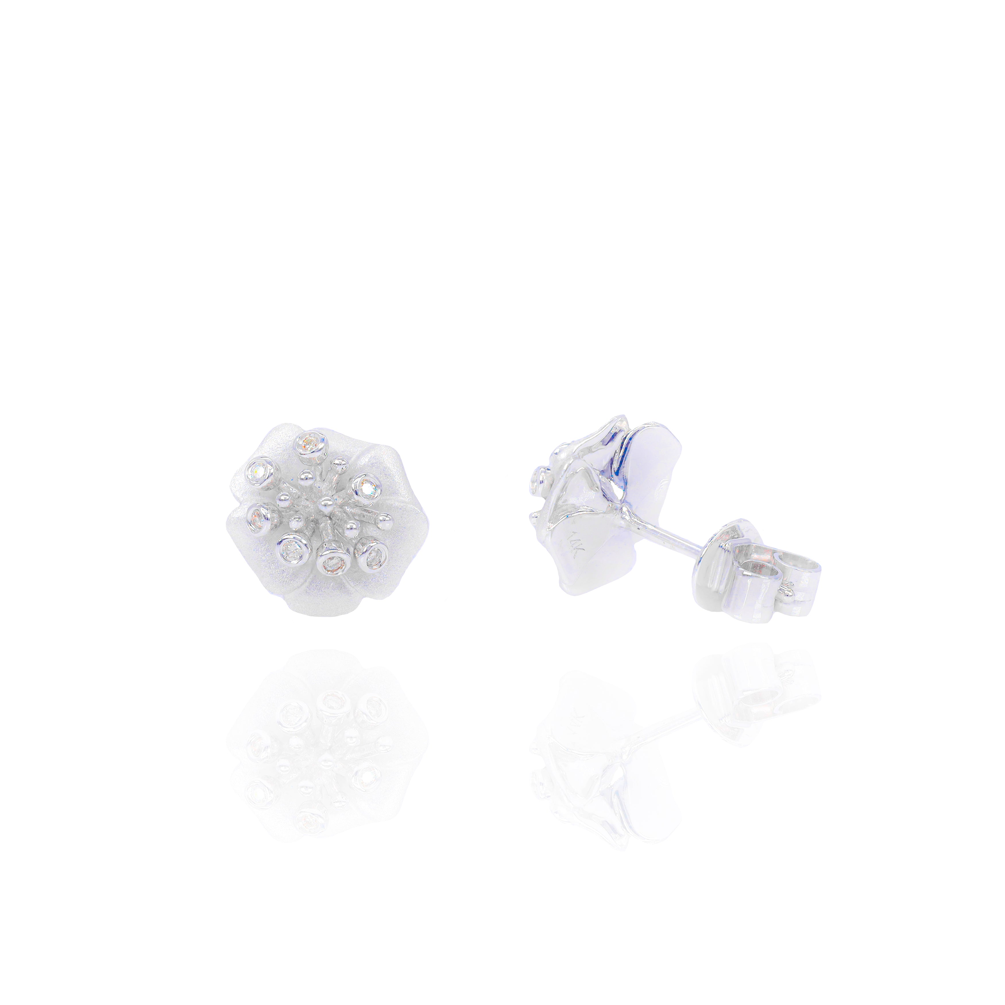 Lily Flower Diamond Earrings