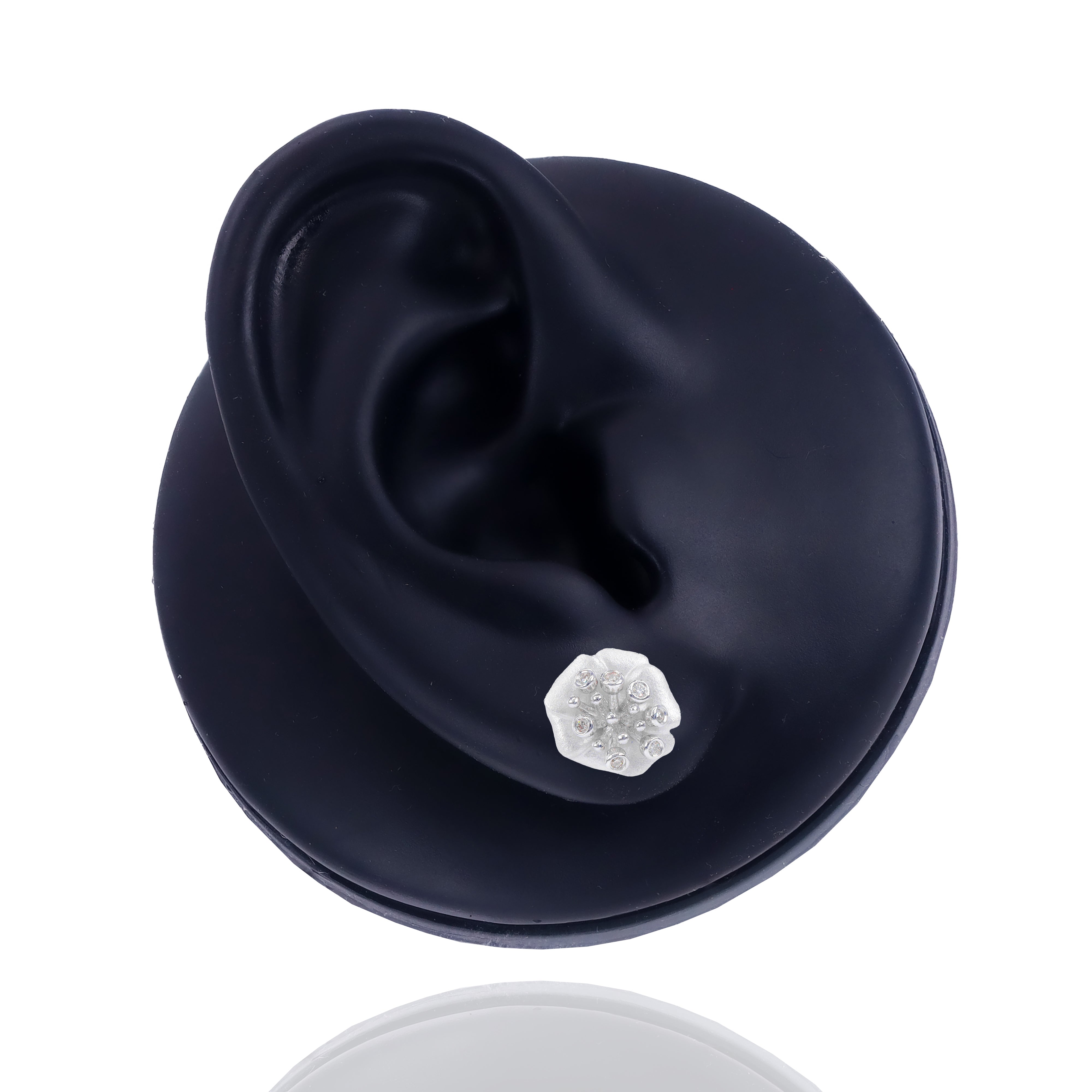 Lily Flower Diamond Earrings
