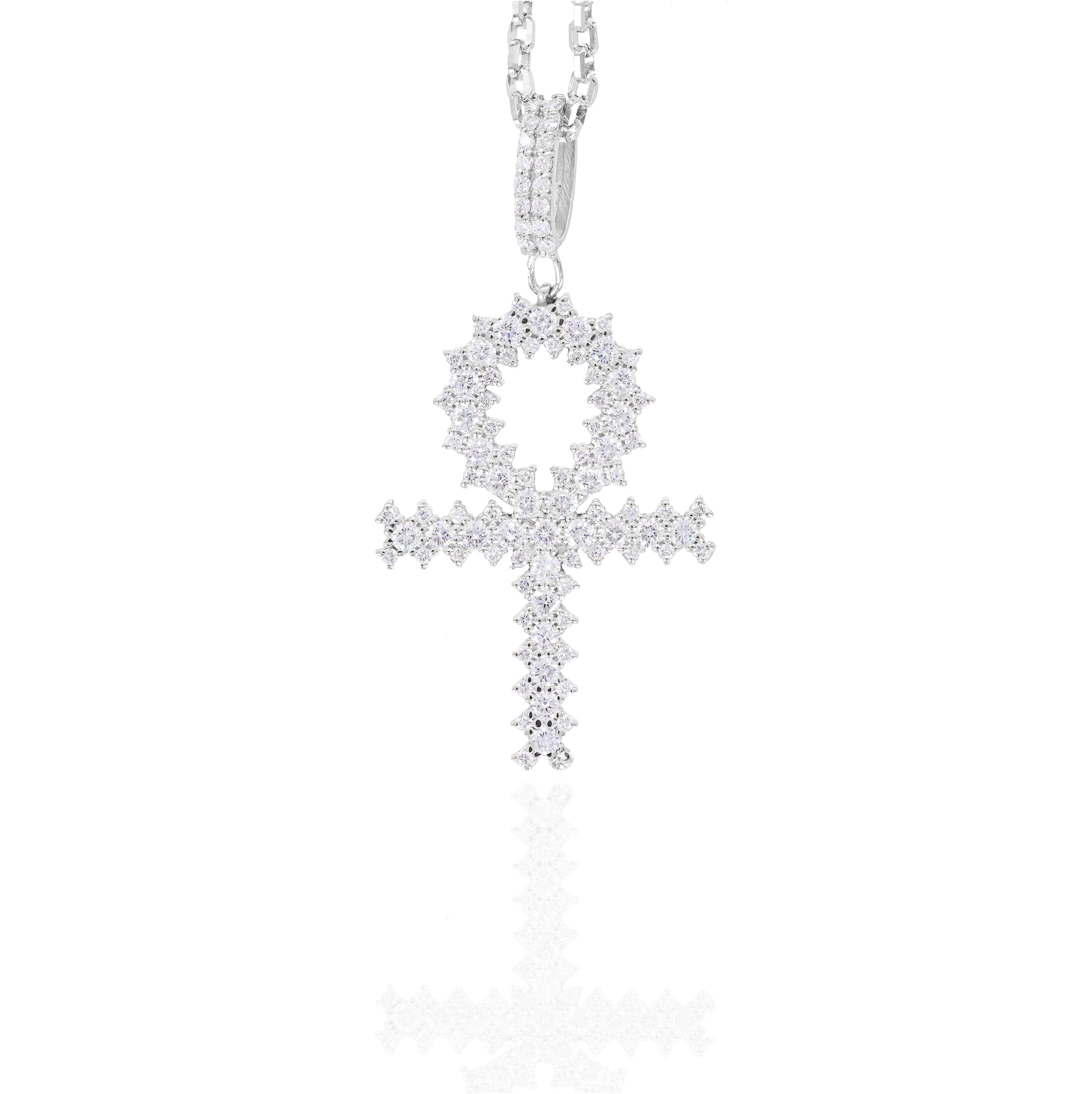 Jagged Diamond Ankh Pendant