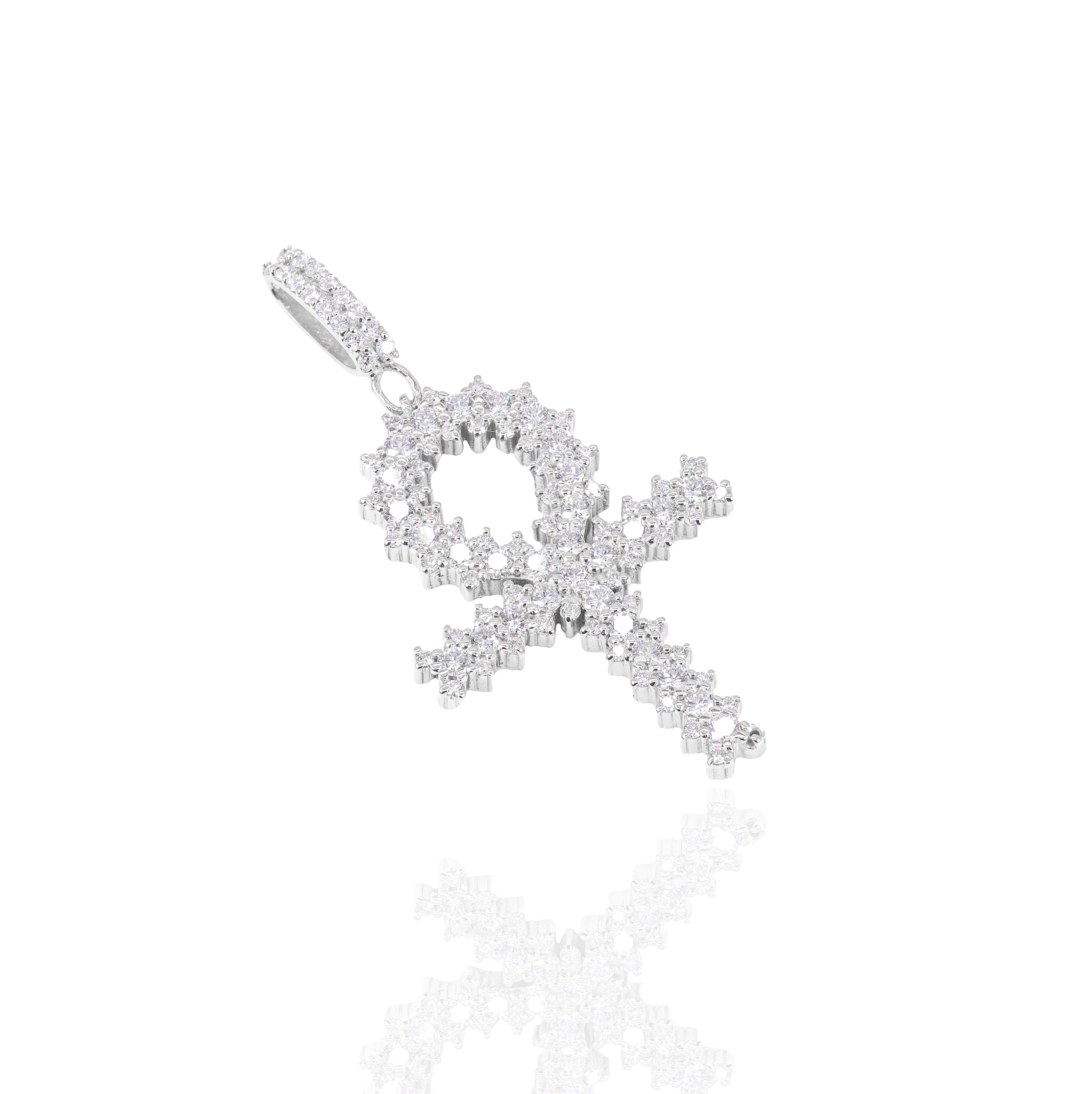 Jagged Diamond Ankh Pendant