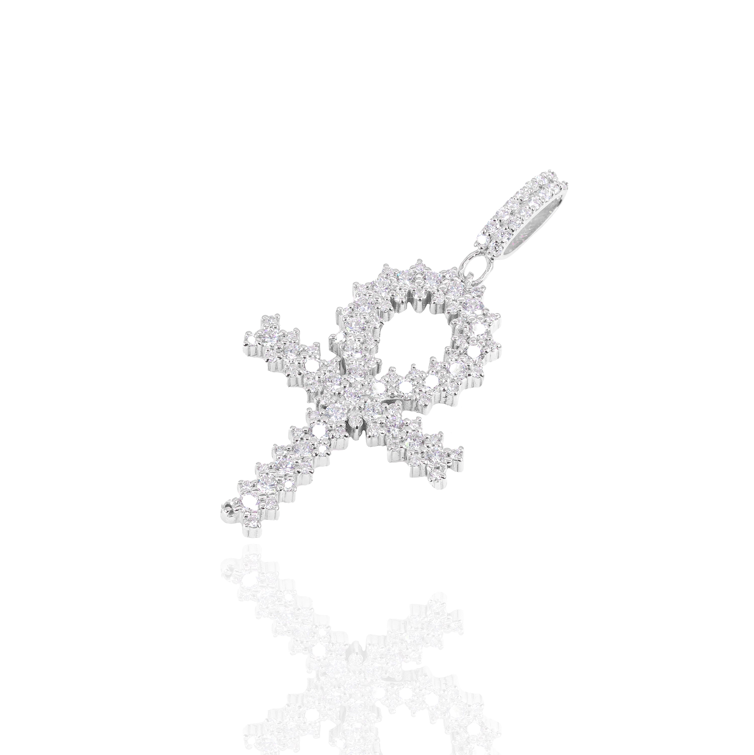 Jagged Diamond Ankh Pendant