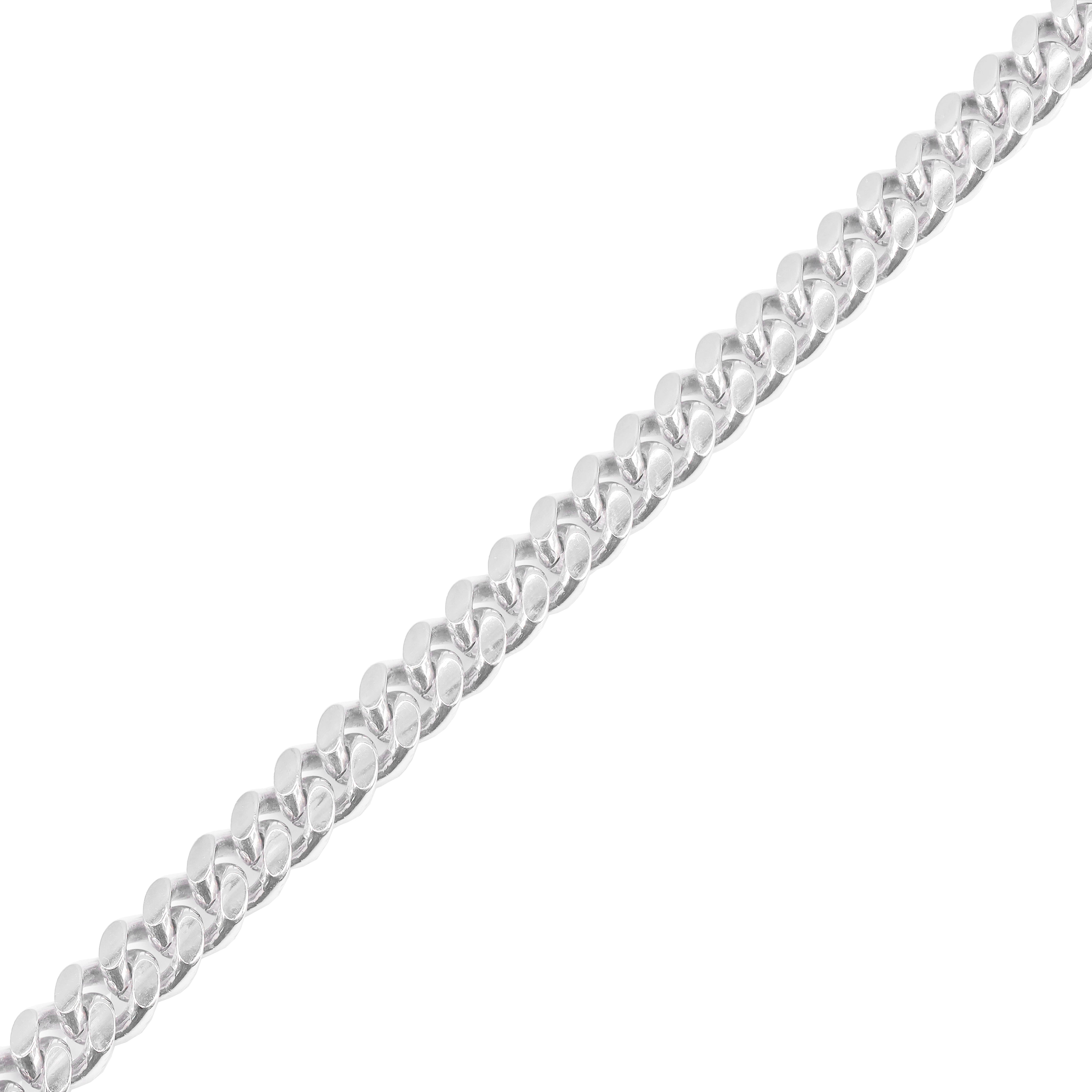 14KT Solid Miami Cuban Link White Gold Bracelet