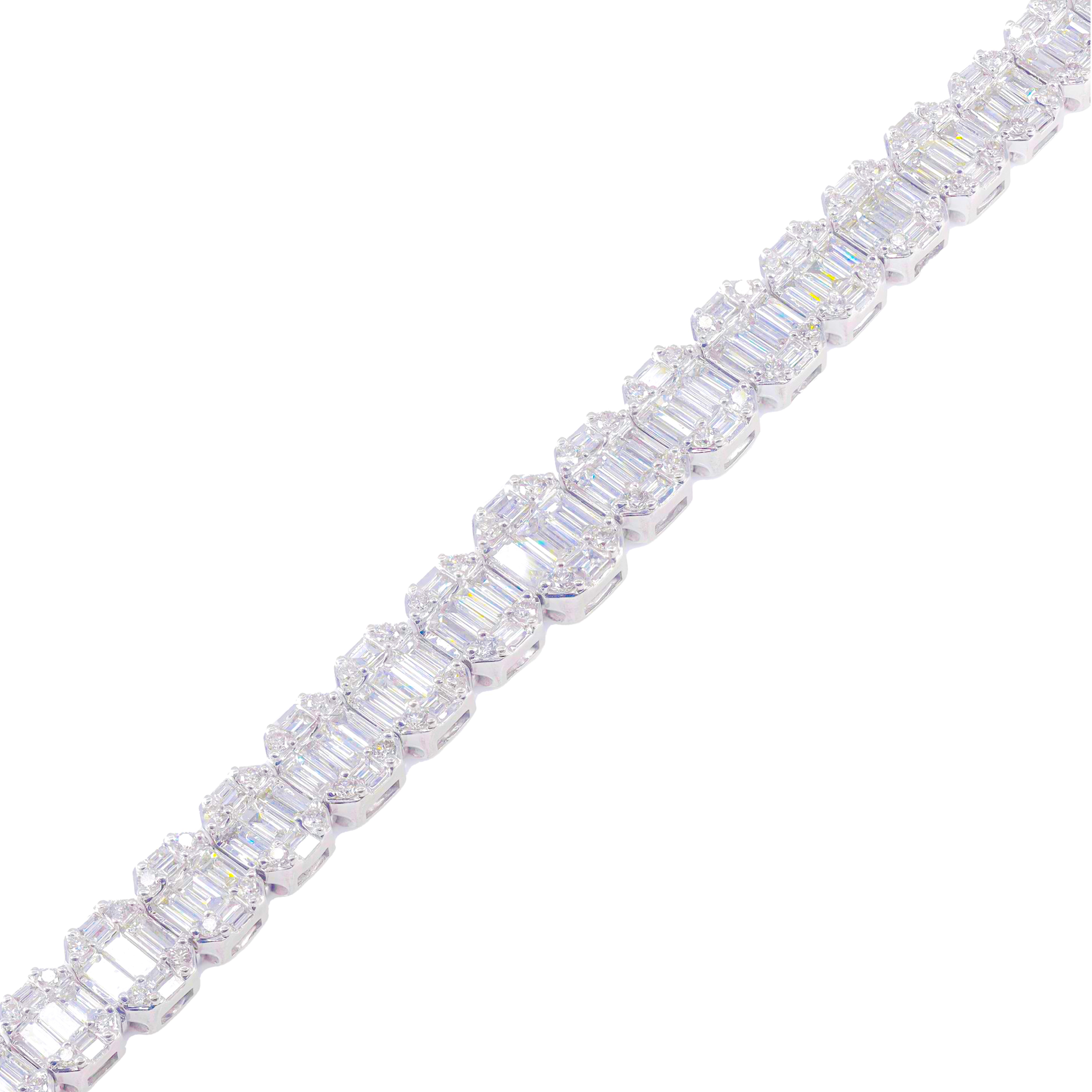 Graduating Baguette & Round Diamond Bracelet