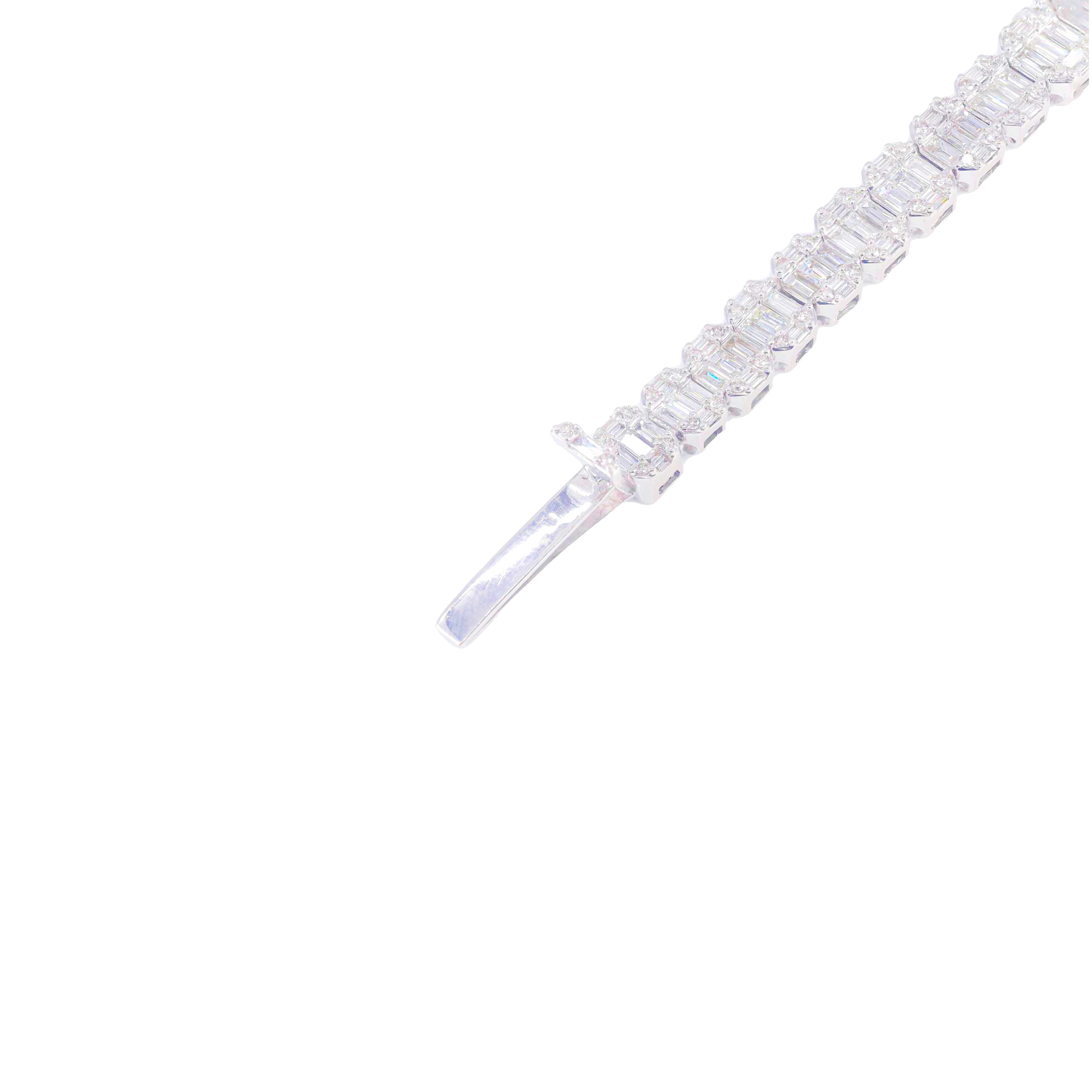 Graduating Baguette & Round Diamond Bracelet