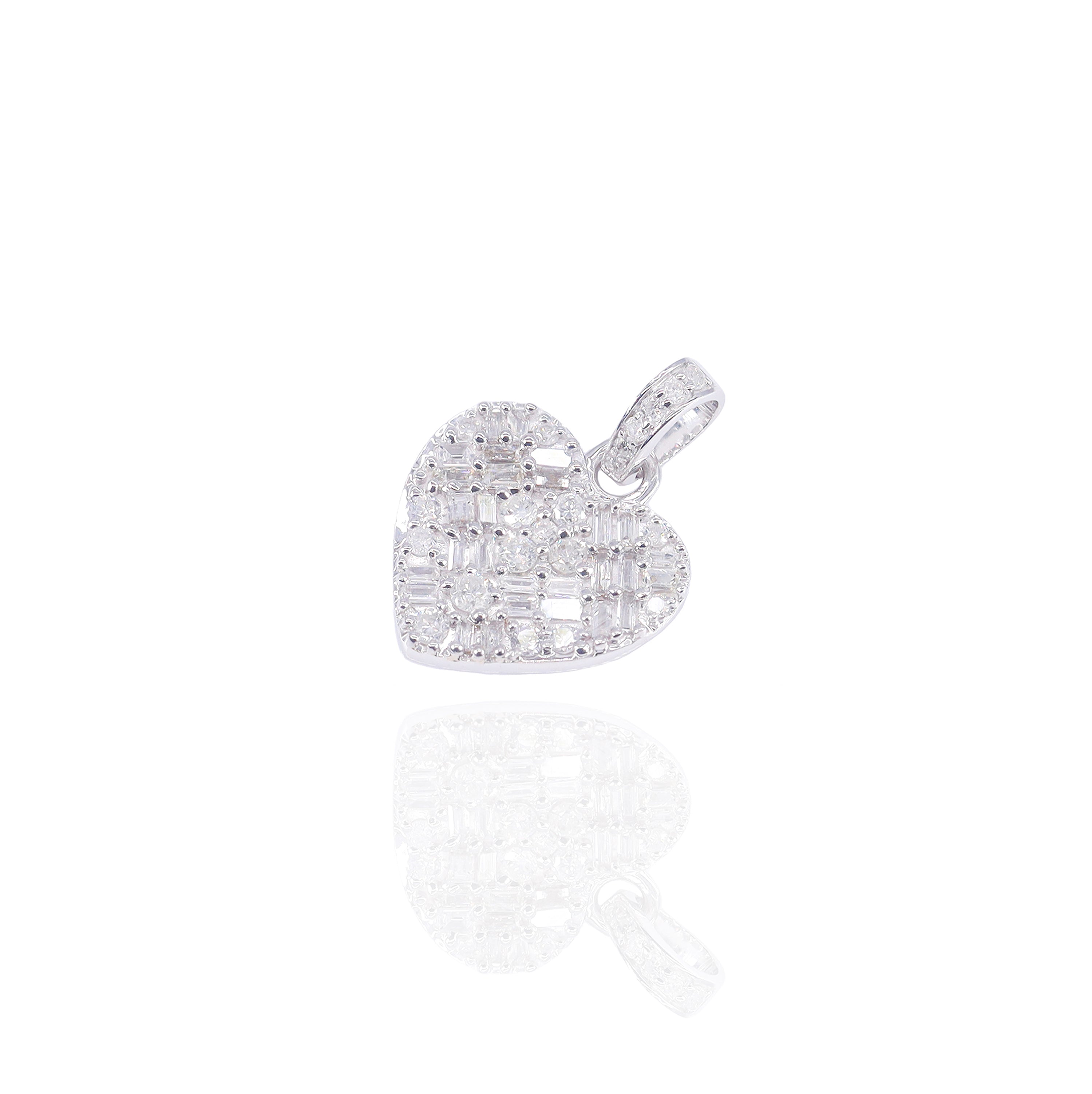 Mixed Cut Diamond Heart Pendant