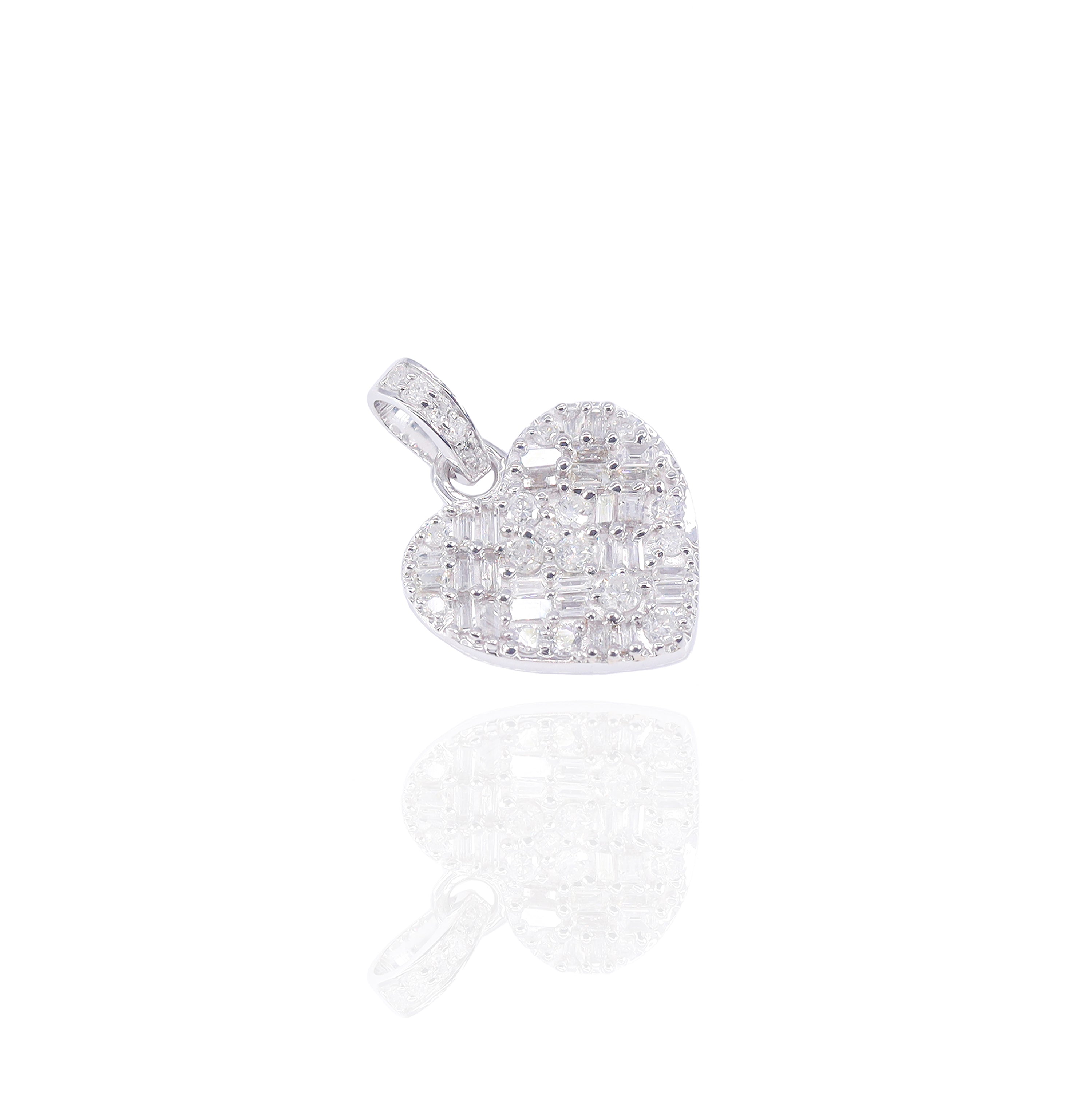 Mixed Cut Diamond Heart Pendant