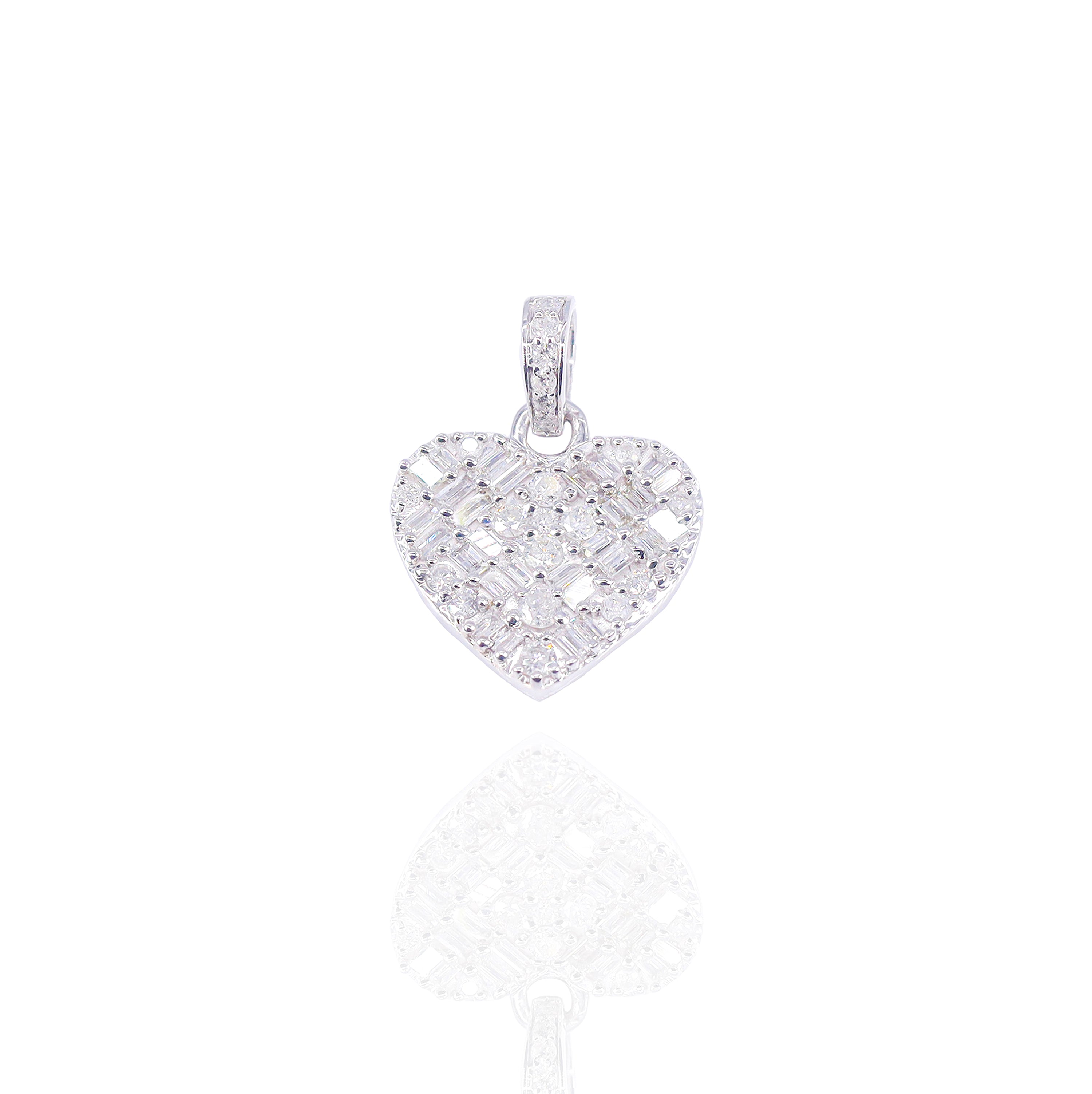 Mixed Cut Diamond Heart Pendant