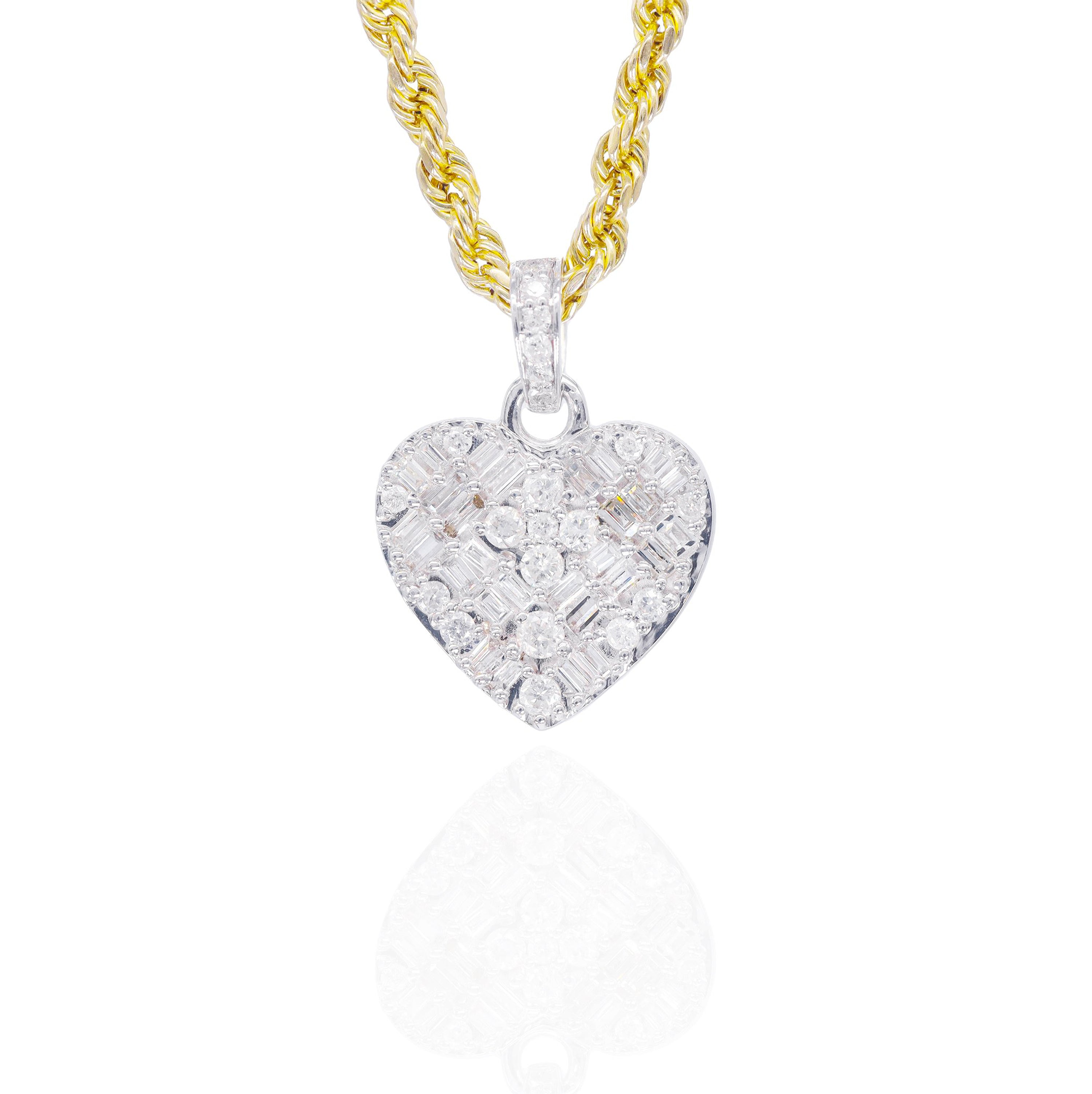 Mixed Cut Diamond Heart Pendant