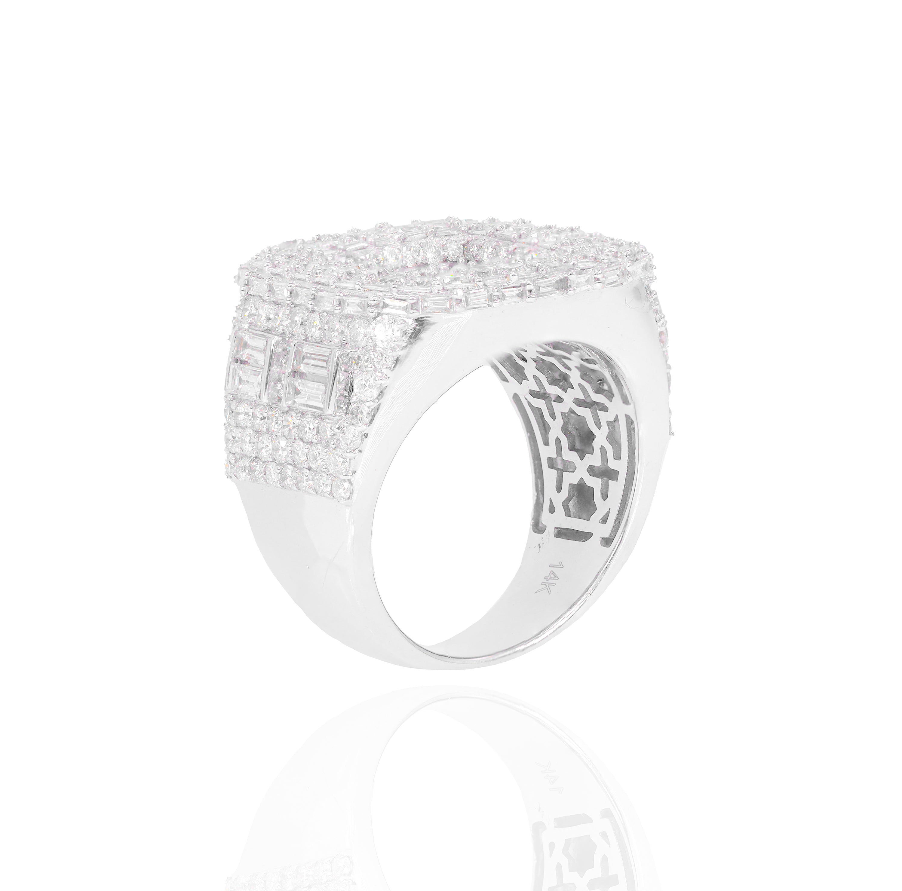 Baguette Center Cluster Diamond Ring