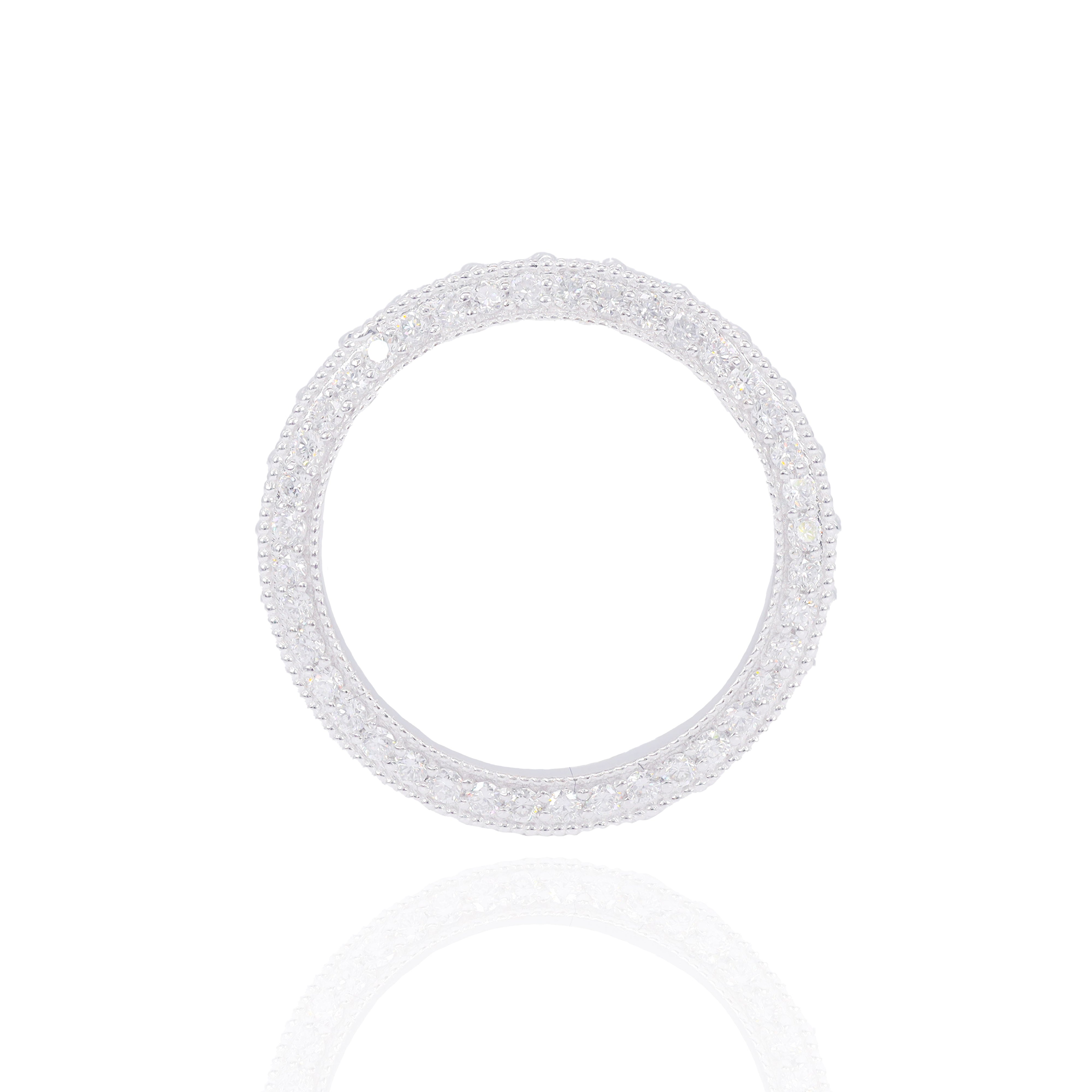 3 Row Beveled Diamond Eternity Band