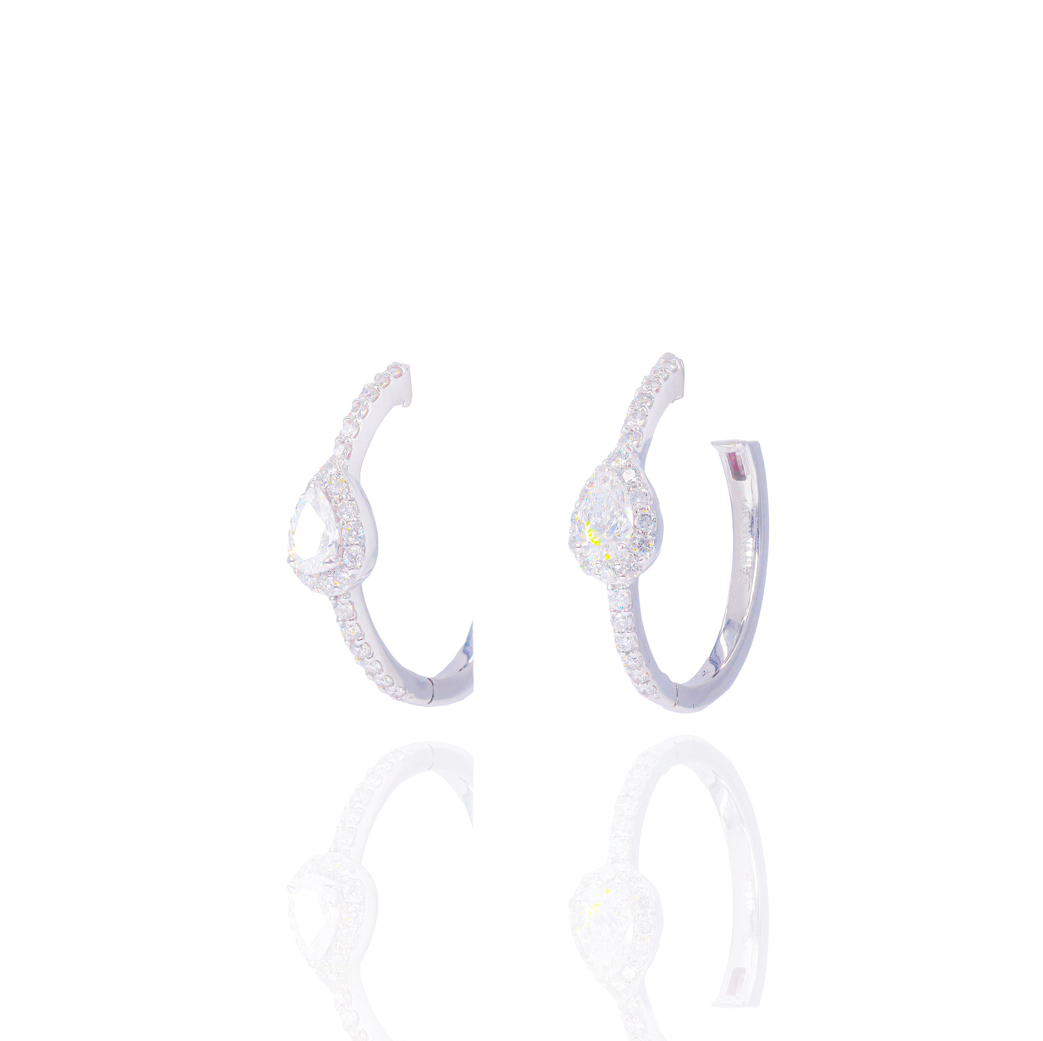 Pear Cut Diamond Hoop Earrings