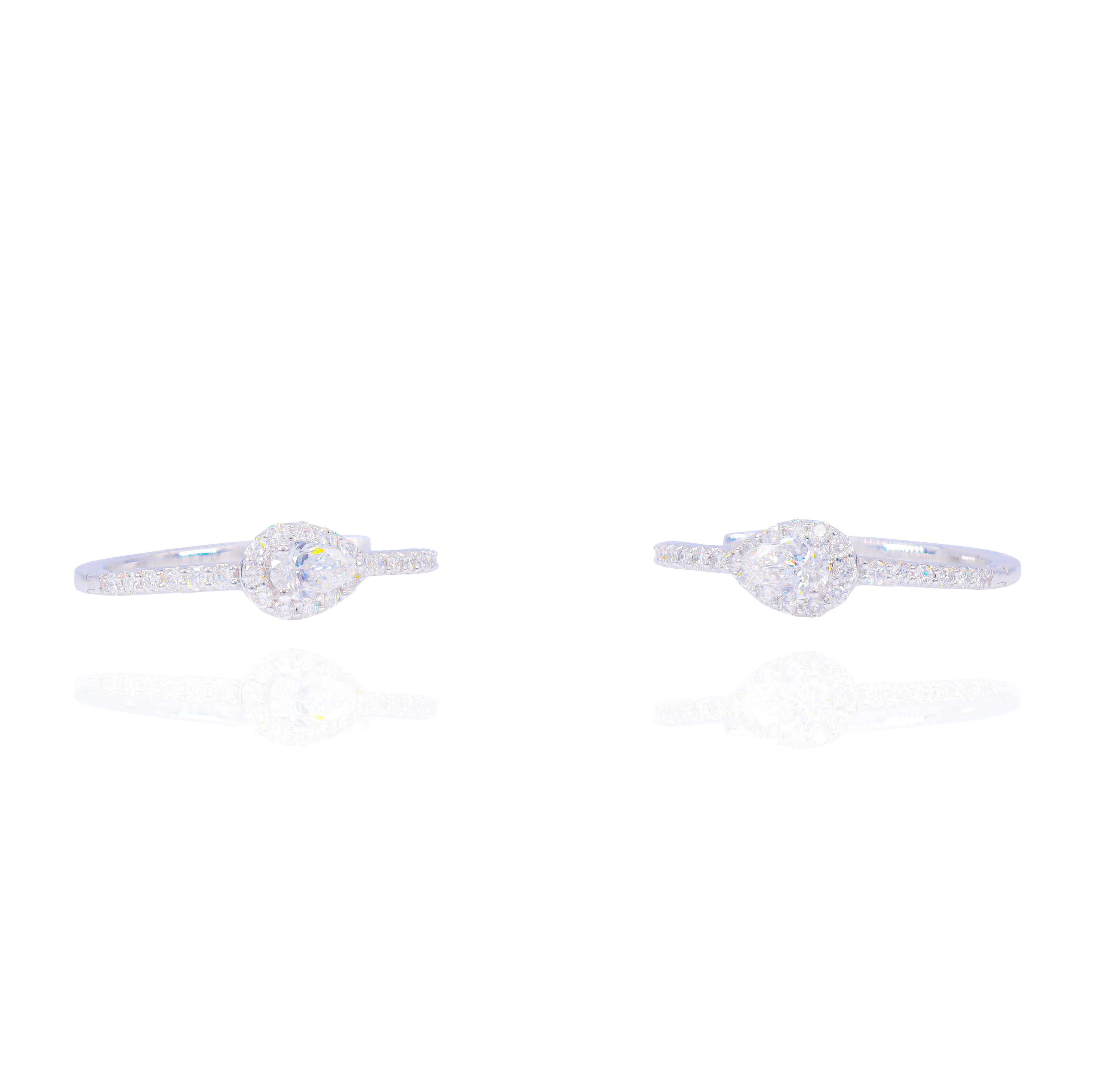 Pear Cut Diamond Hoop Earrings