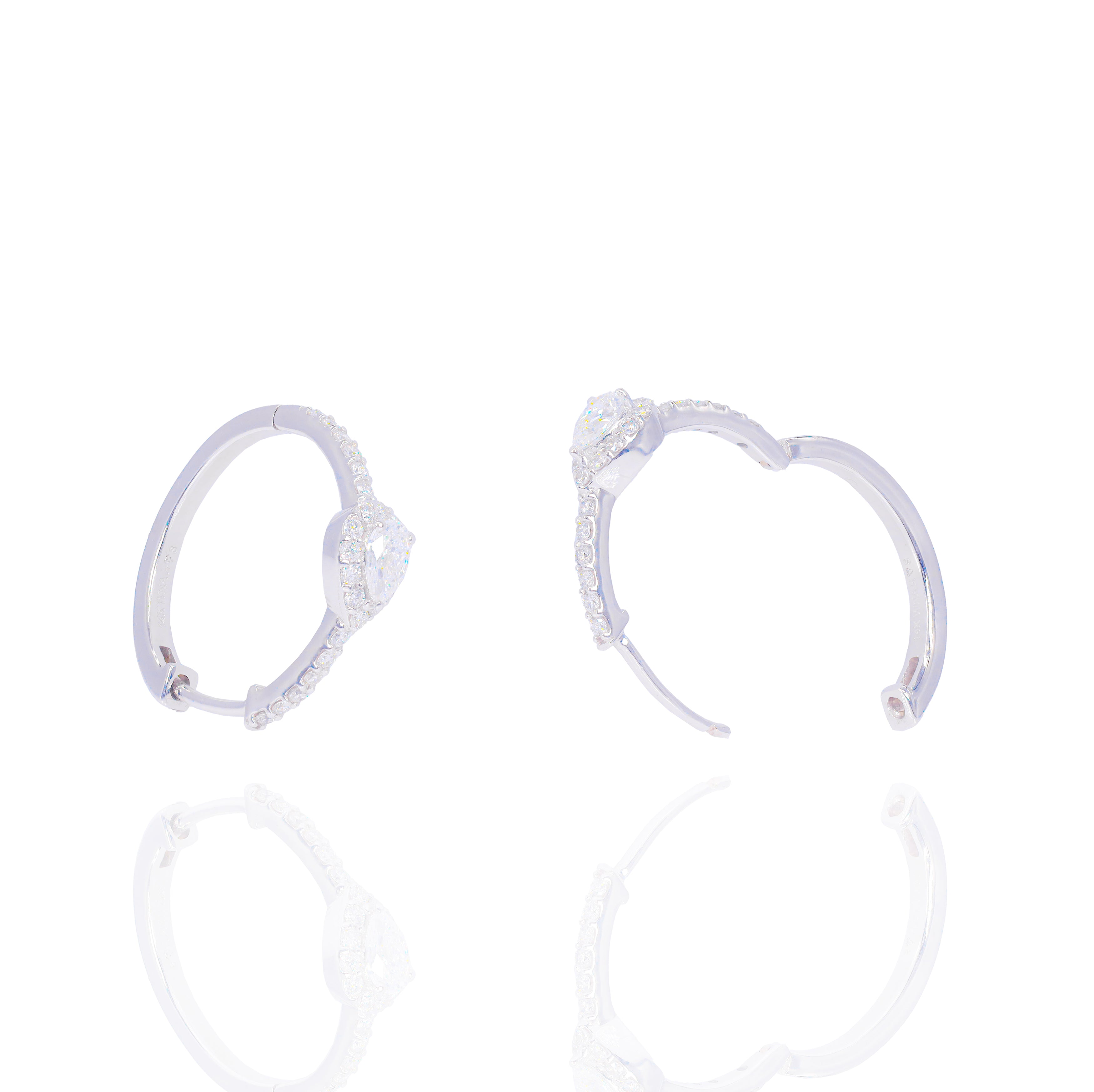 Pear Cut Diamond Hoop Earrings