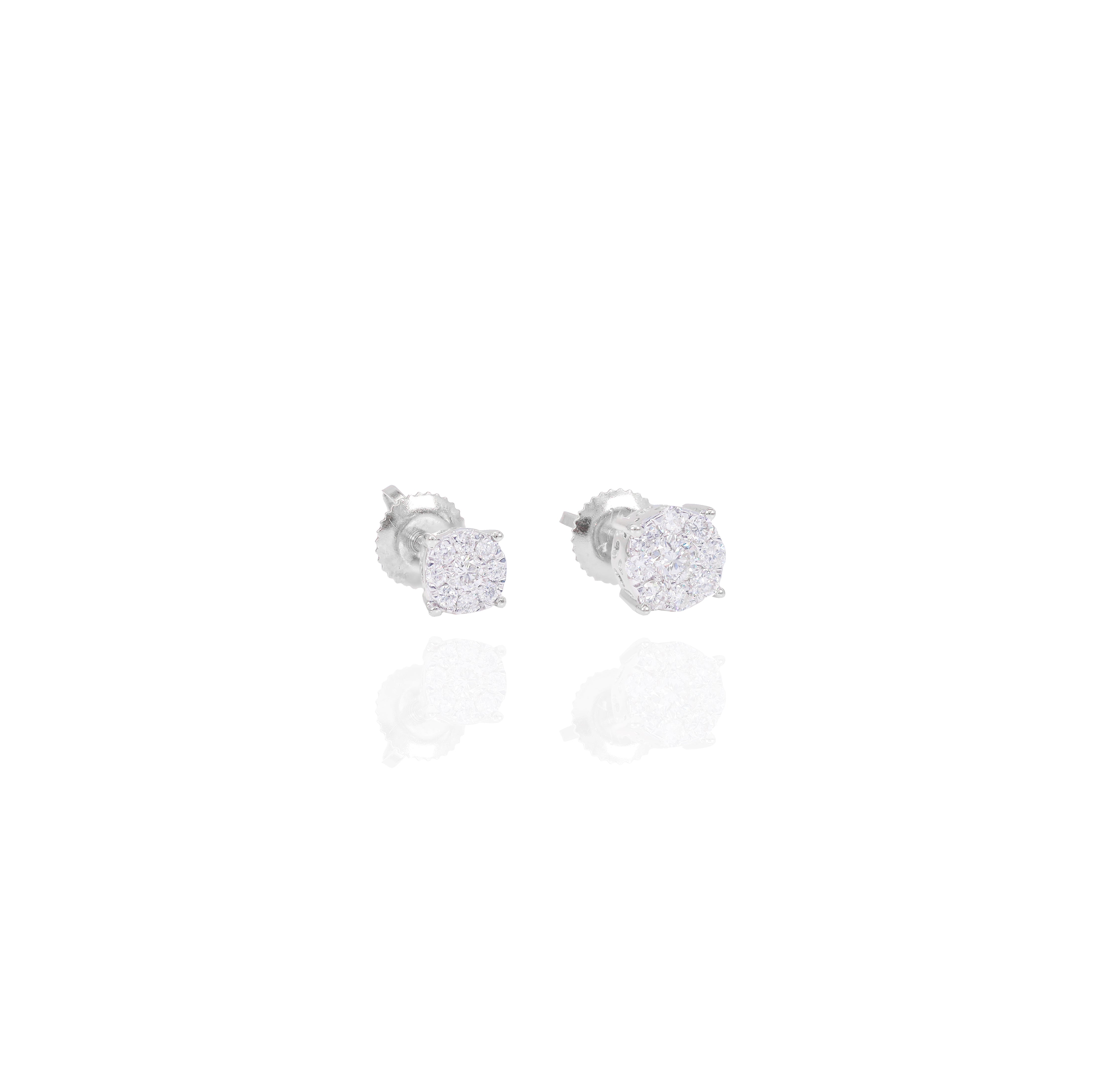 Multiple Sizes Diamond Cluster Earrings